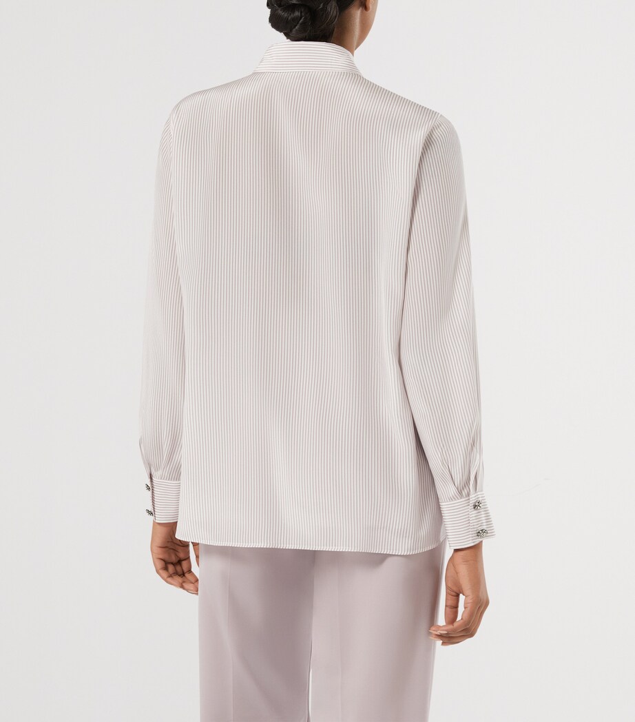 Marina Rinaldi Womens Silk Stripe Shirt Lilac Image 3