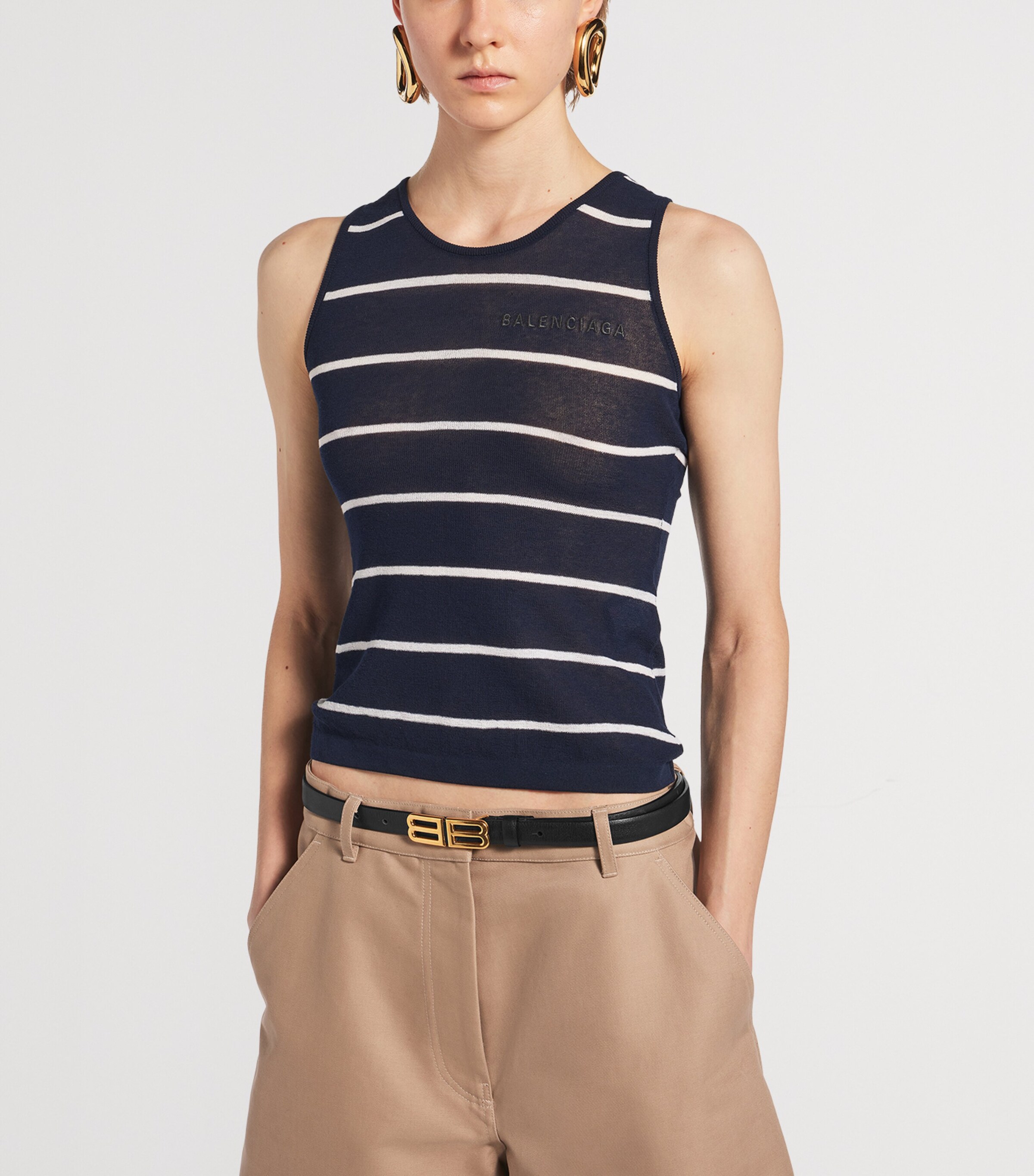 Balenciaga Womens Striped Tank Top Image 5