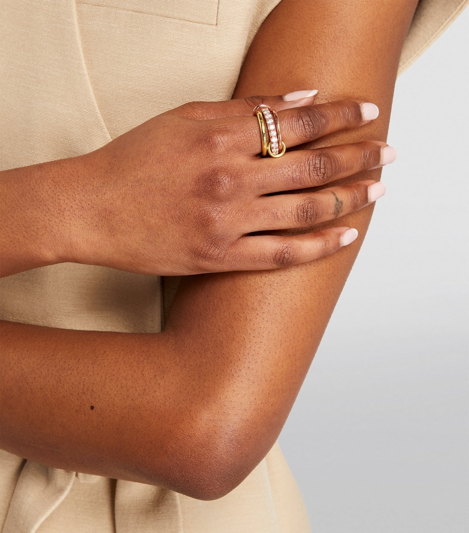 Rose Gold, Yellow Gold and Diamond Danu Ring MIXED GOLD Image 5