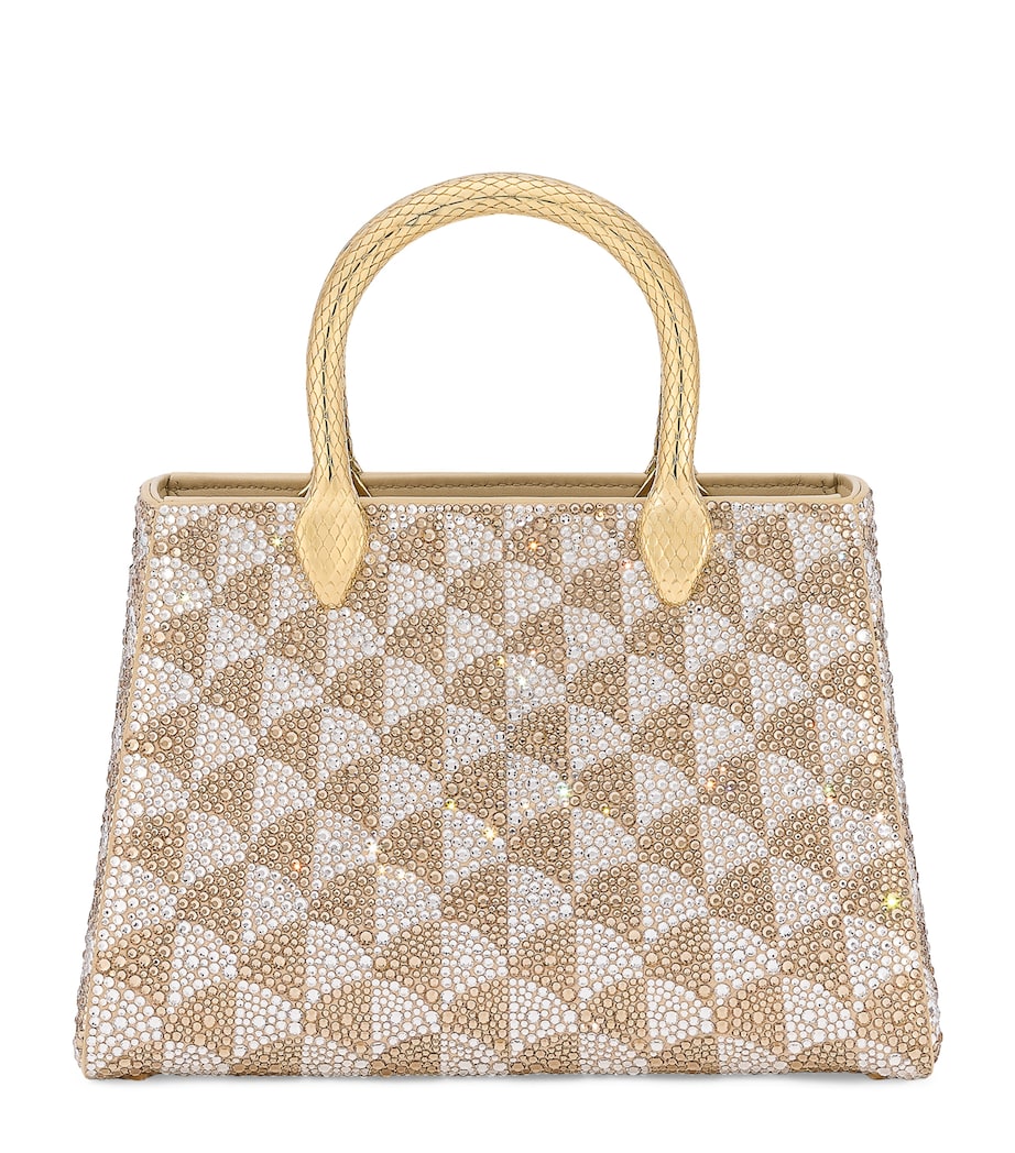 Bvlgari Crystal Serpentine Duo Tote Bag Silver Image 1