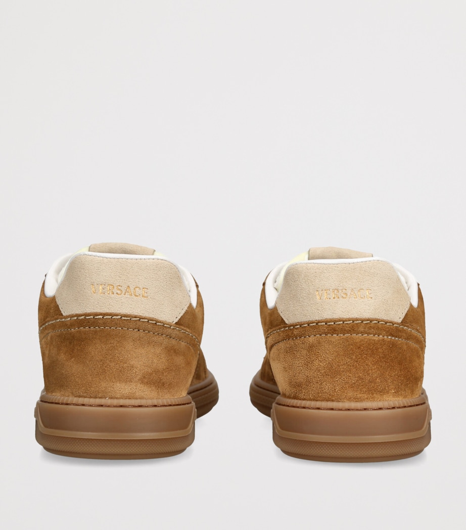 Versace Suede Low-Top Sneakers Tan Image 2