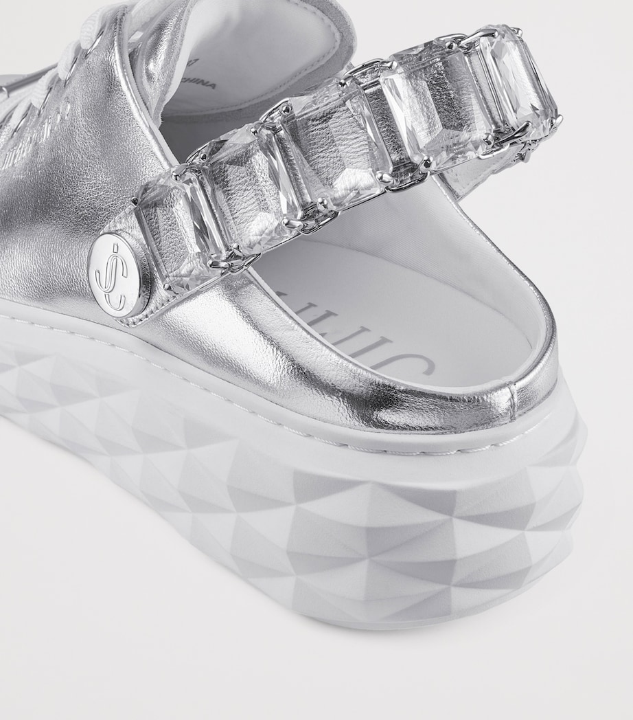 Diamond Maxi Crystal Leather Sneakers V SILVER/CRYSTAL Image 5