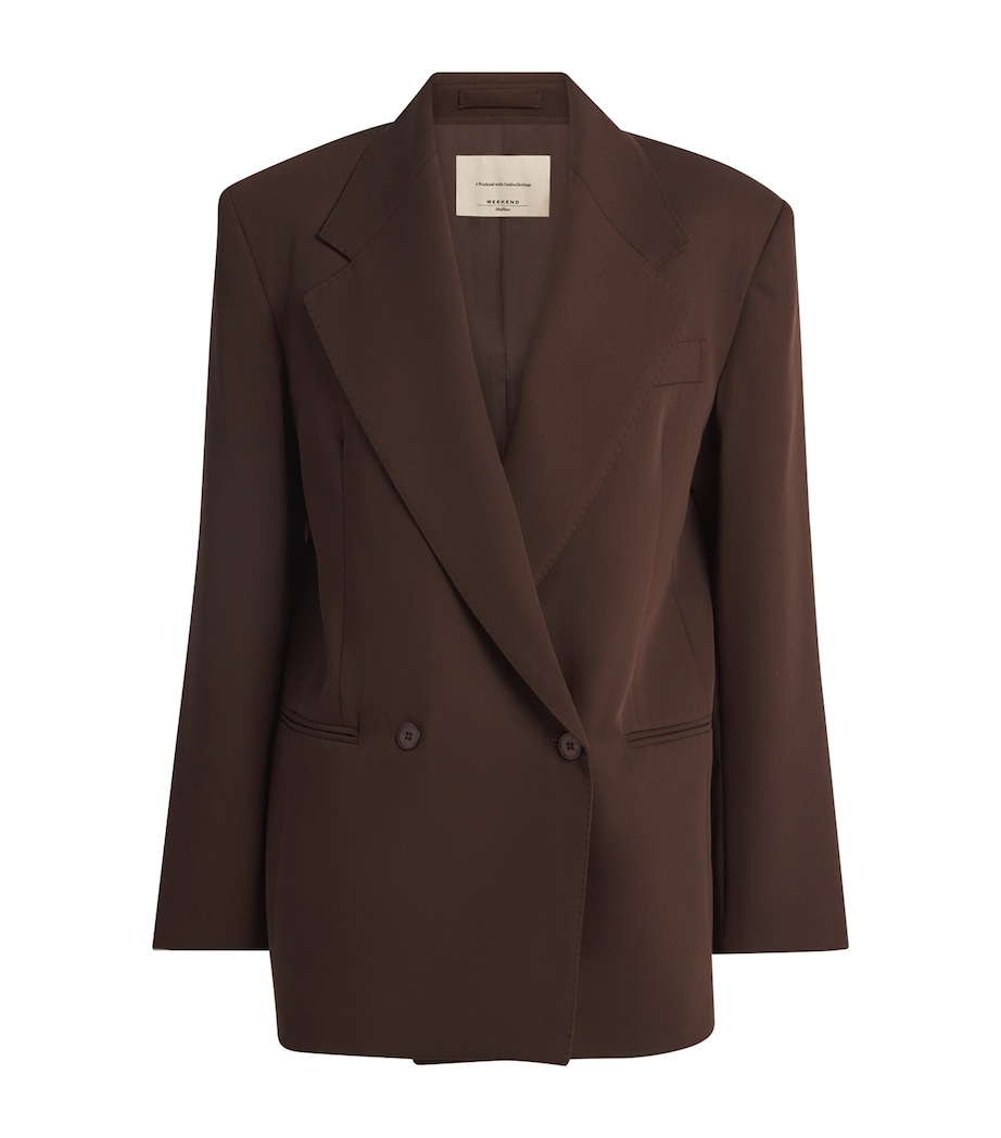 x Giuliva Heritage Virgin Wool Twill Blazer DARK BROWN Image 1