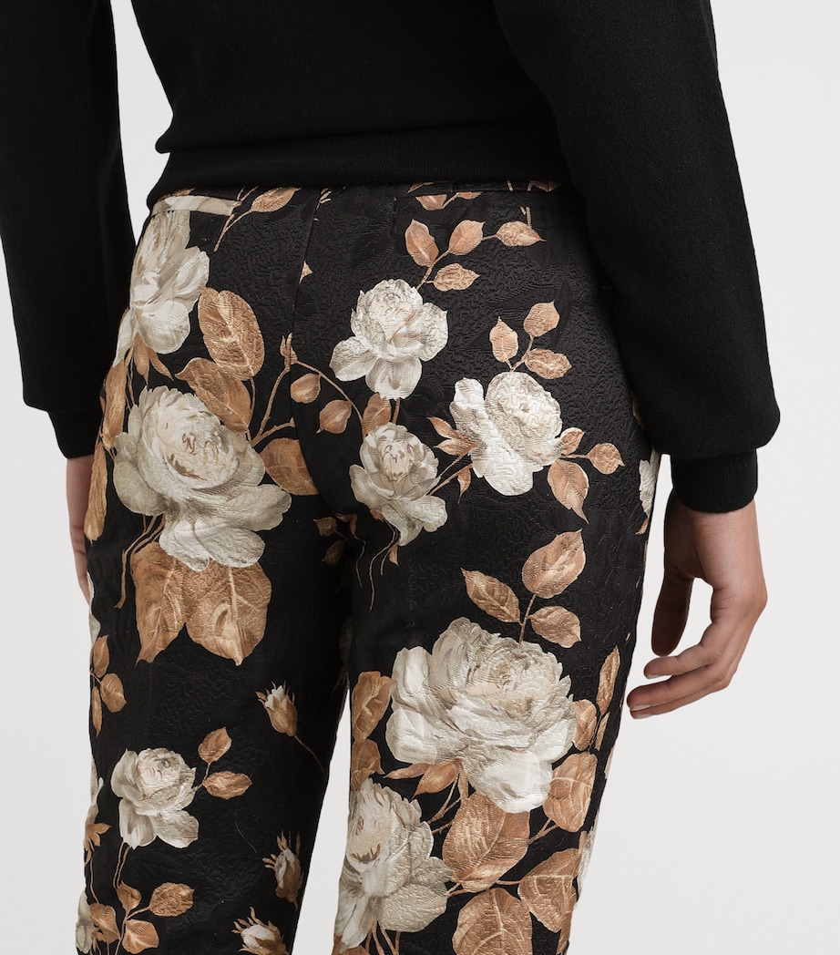 Cotton-Blend Floral Trousers HN5QQ-ROSE VINT Image 4