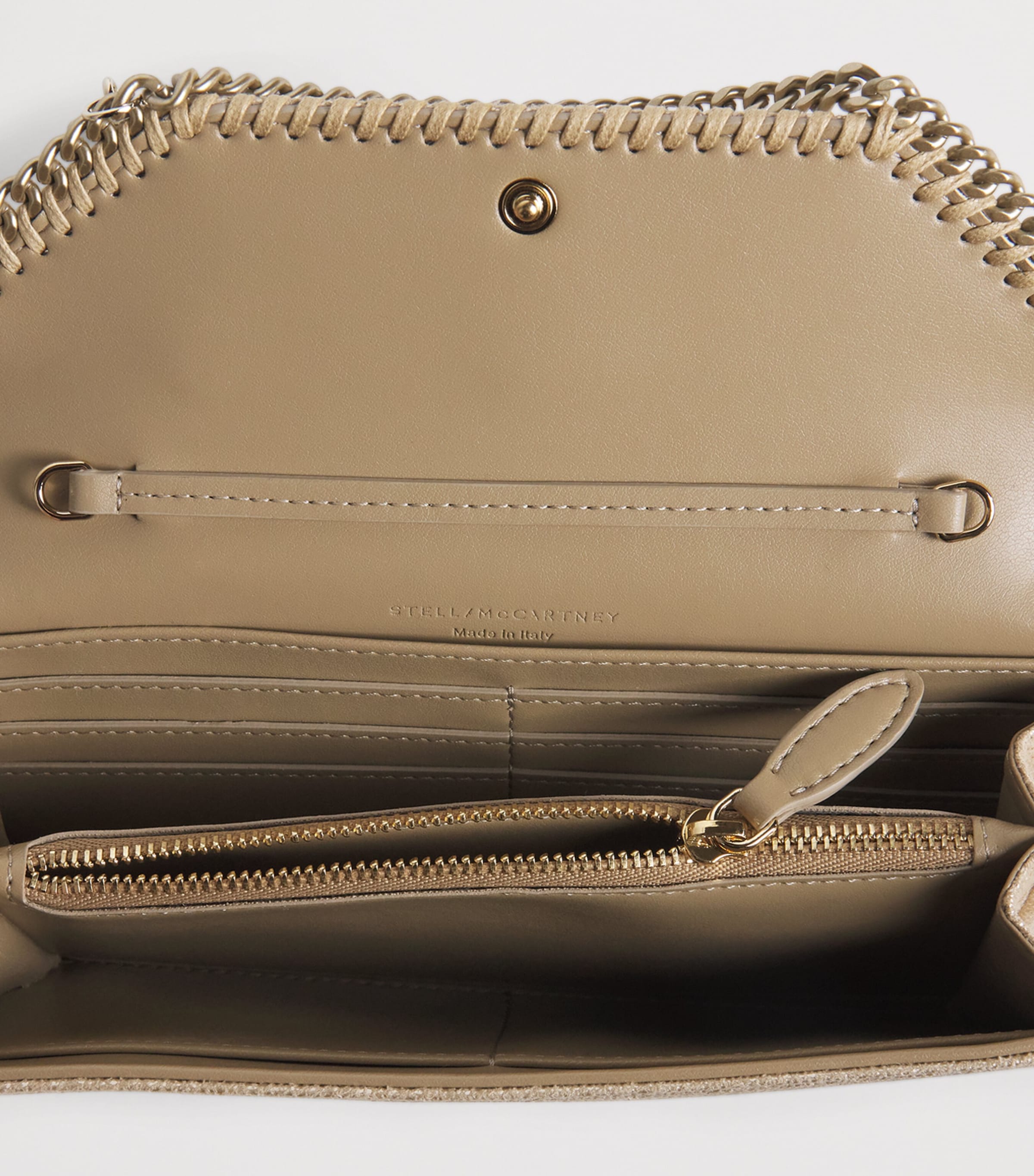 Faux Leather Falabella Chain Wallet T701 GOLD Image 4