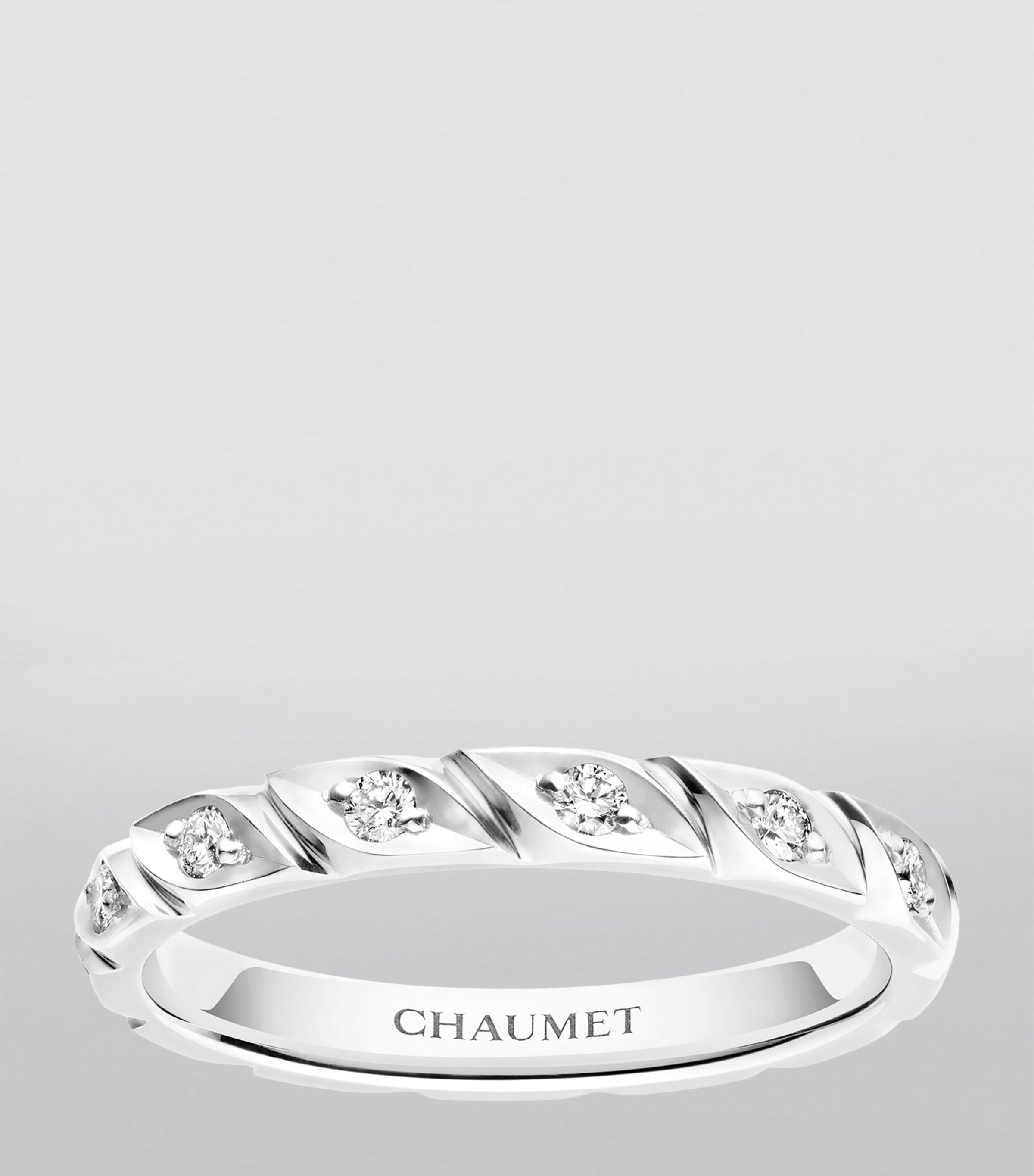 Platinum and Diamond Torsade de Chaumet Wedding Band PLATINUM Image 2