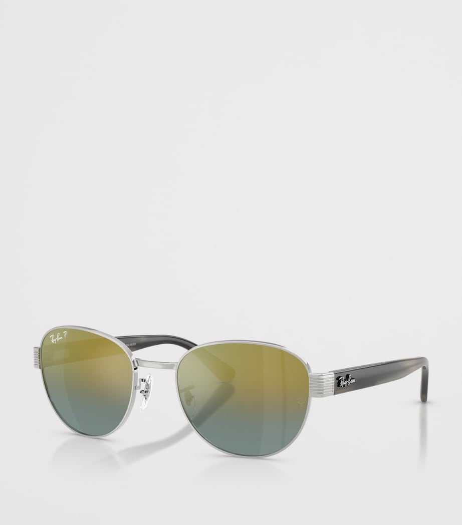 Ray-Ban RB3766 Polarized+ Lenses Square Sunglasses Silver Image 2