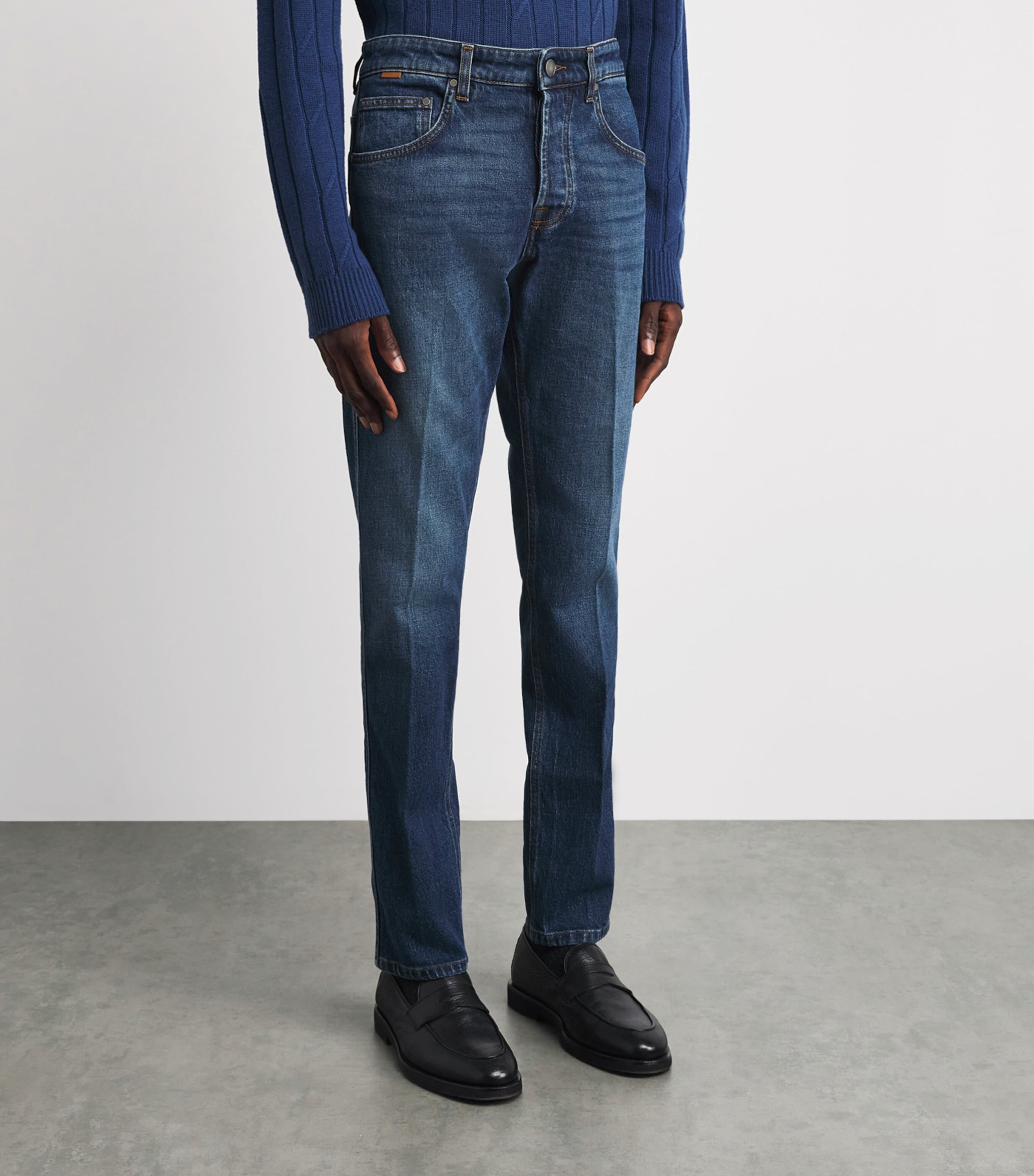 Lardini Mens Straight Jeans Denim Image 4