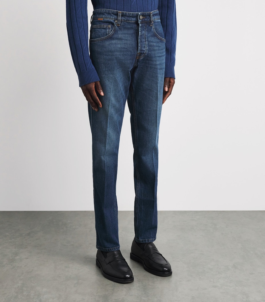 Lardini Mens Straight Jeans Denim Image 4