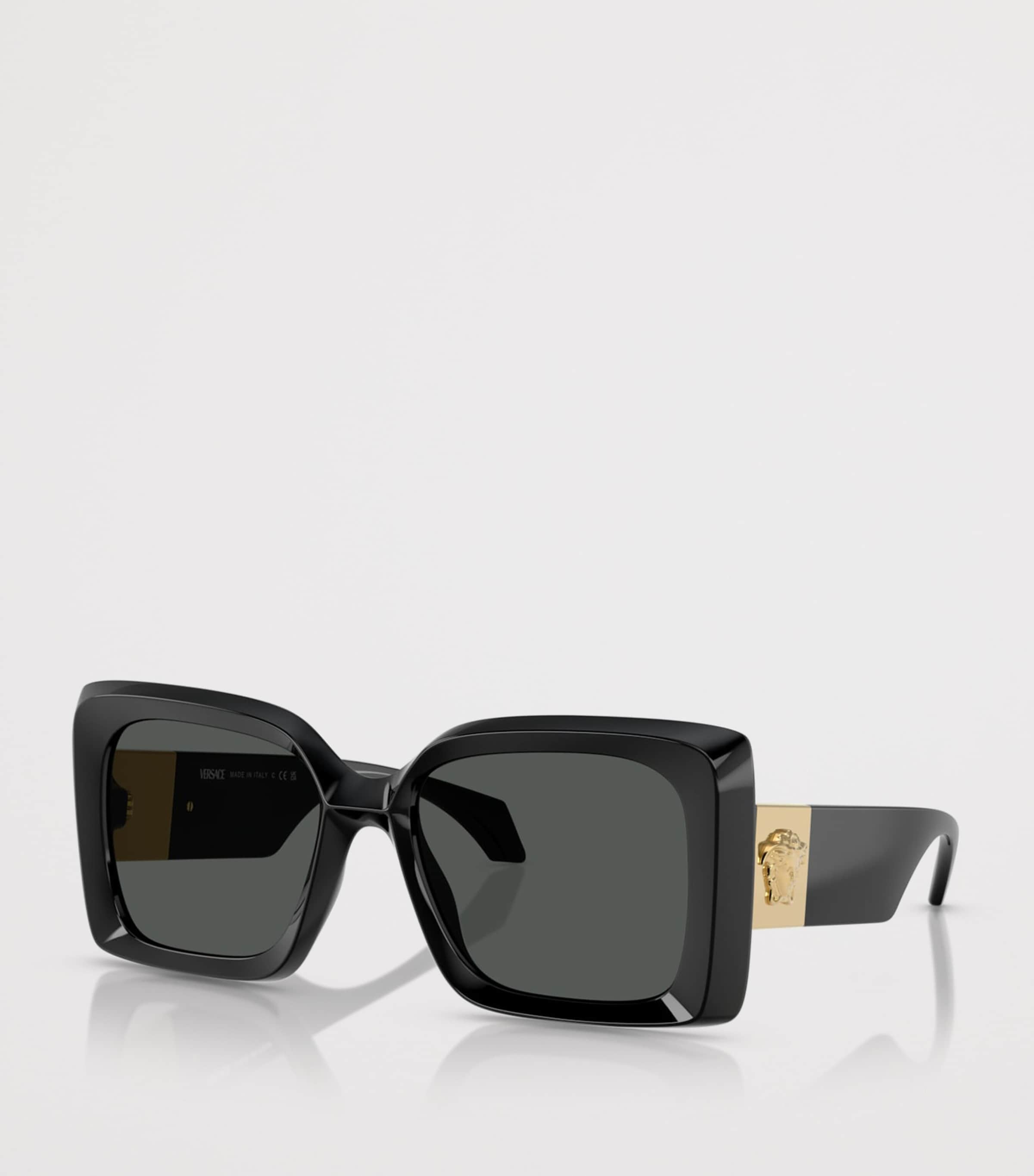 Versace Square Irregular Sunglasses Black Image 2