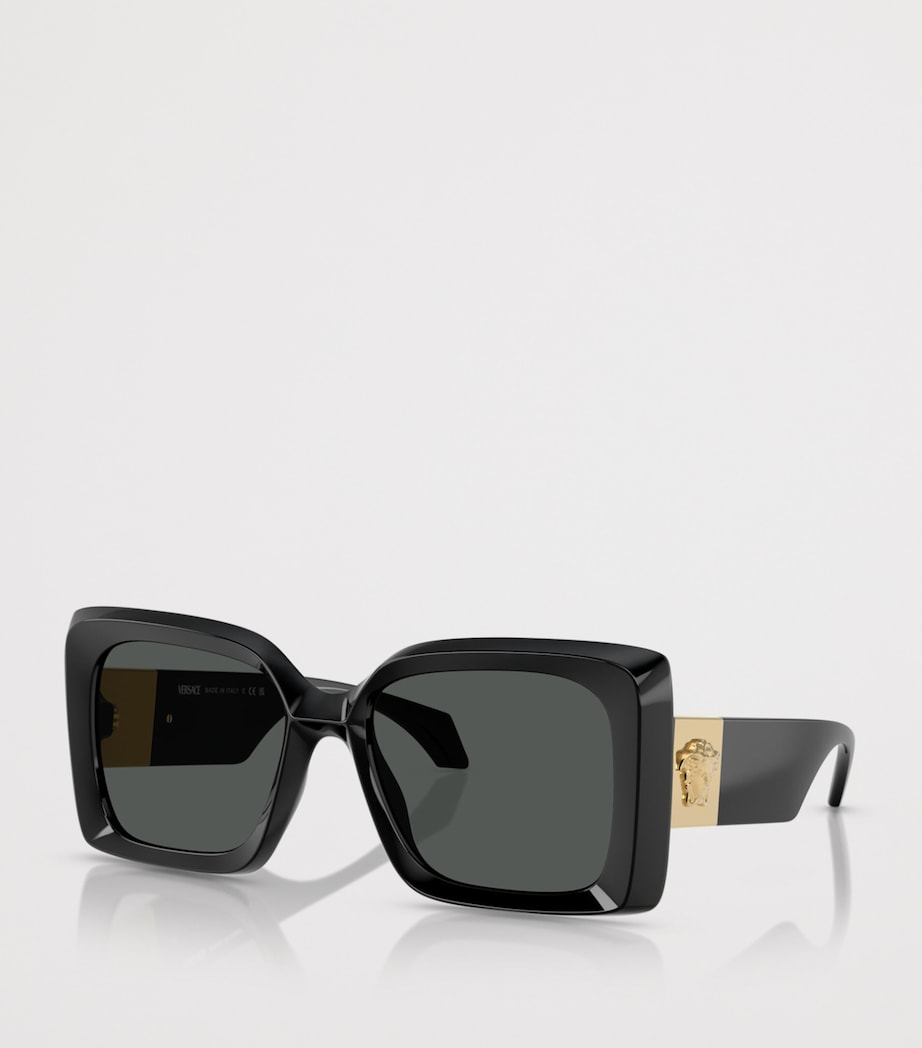 Versace Square Irregular Sunglasses Black Image 2