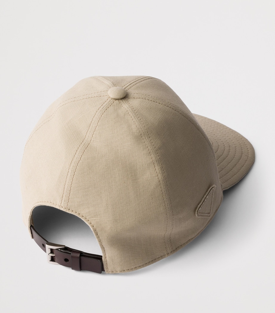Prada Linen Baseball Cap Neutral Image 2