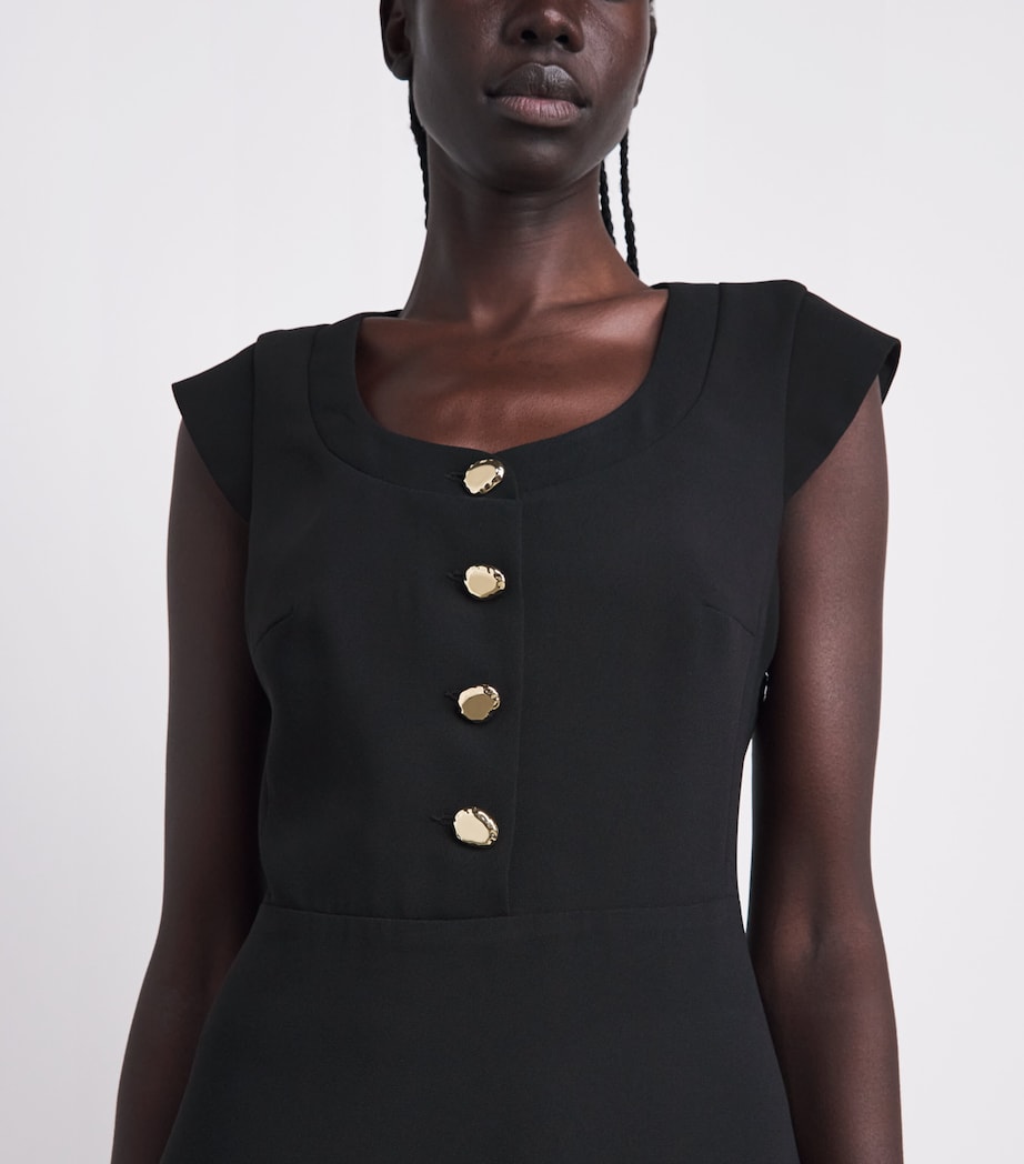 Sandro Paris Womens Structured Buttoned Mini Dress Black Image 3