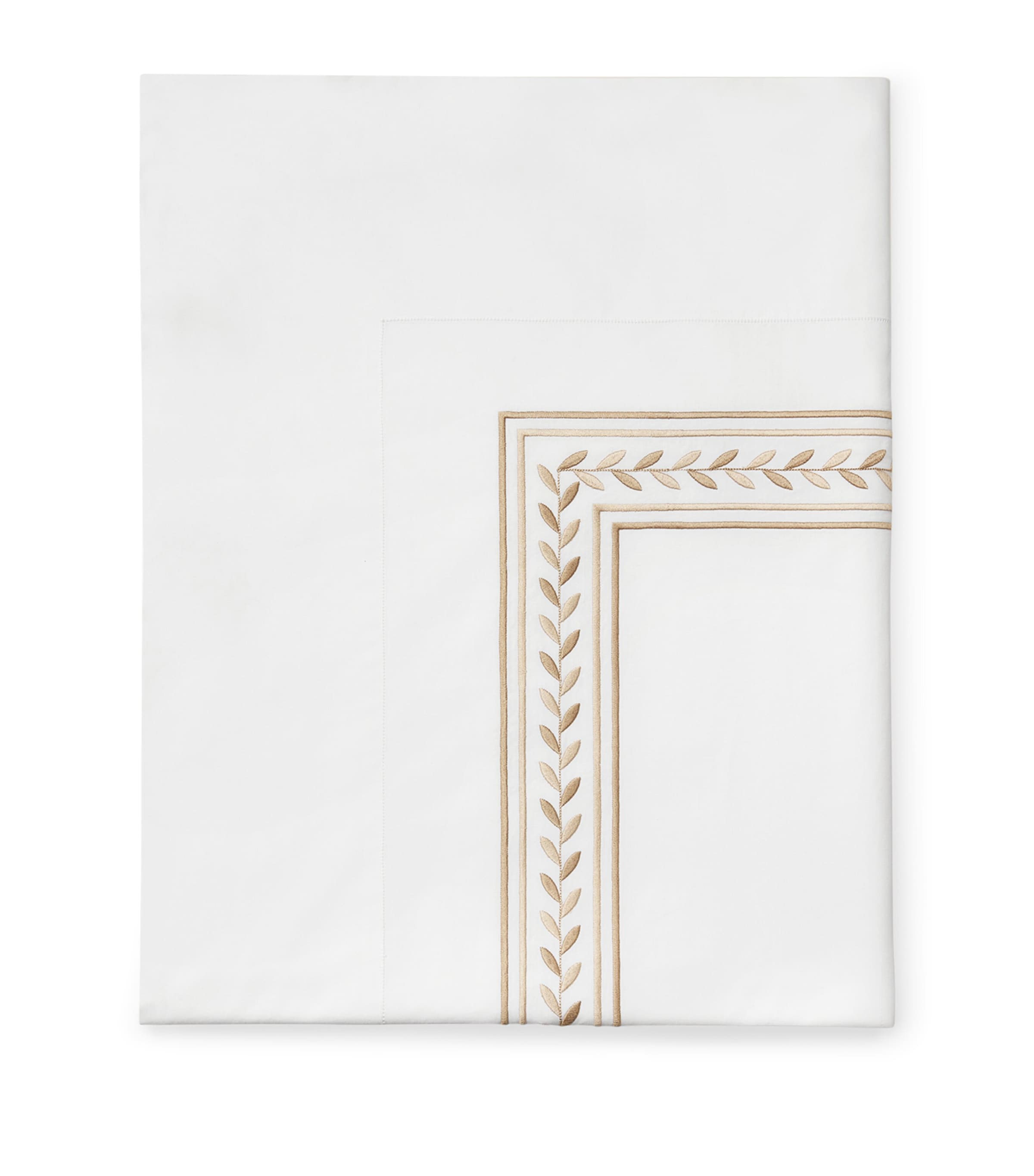 Pratesi Impero Super King Flat Sheet (300cm x 270cm) White/beige Image 1