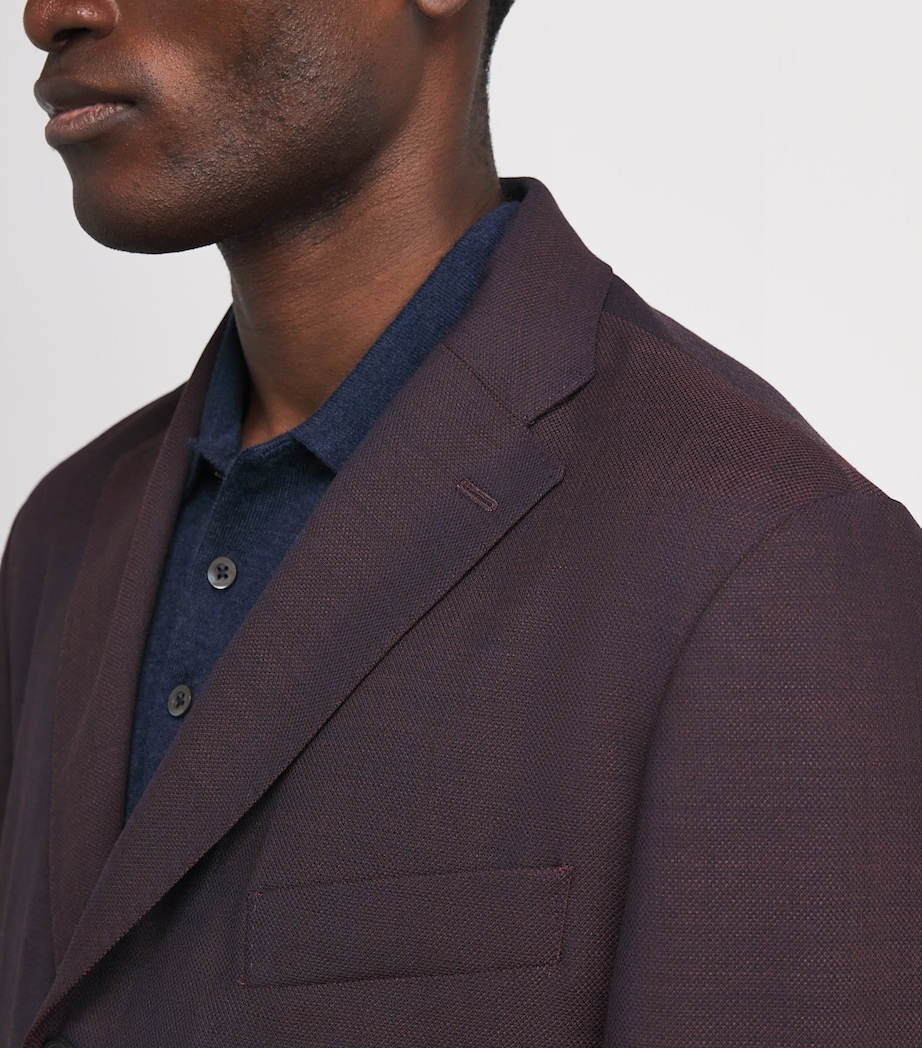 Eton Mens Lana Tech Blazer Dark Red Image 3