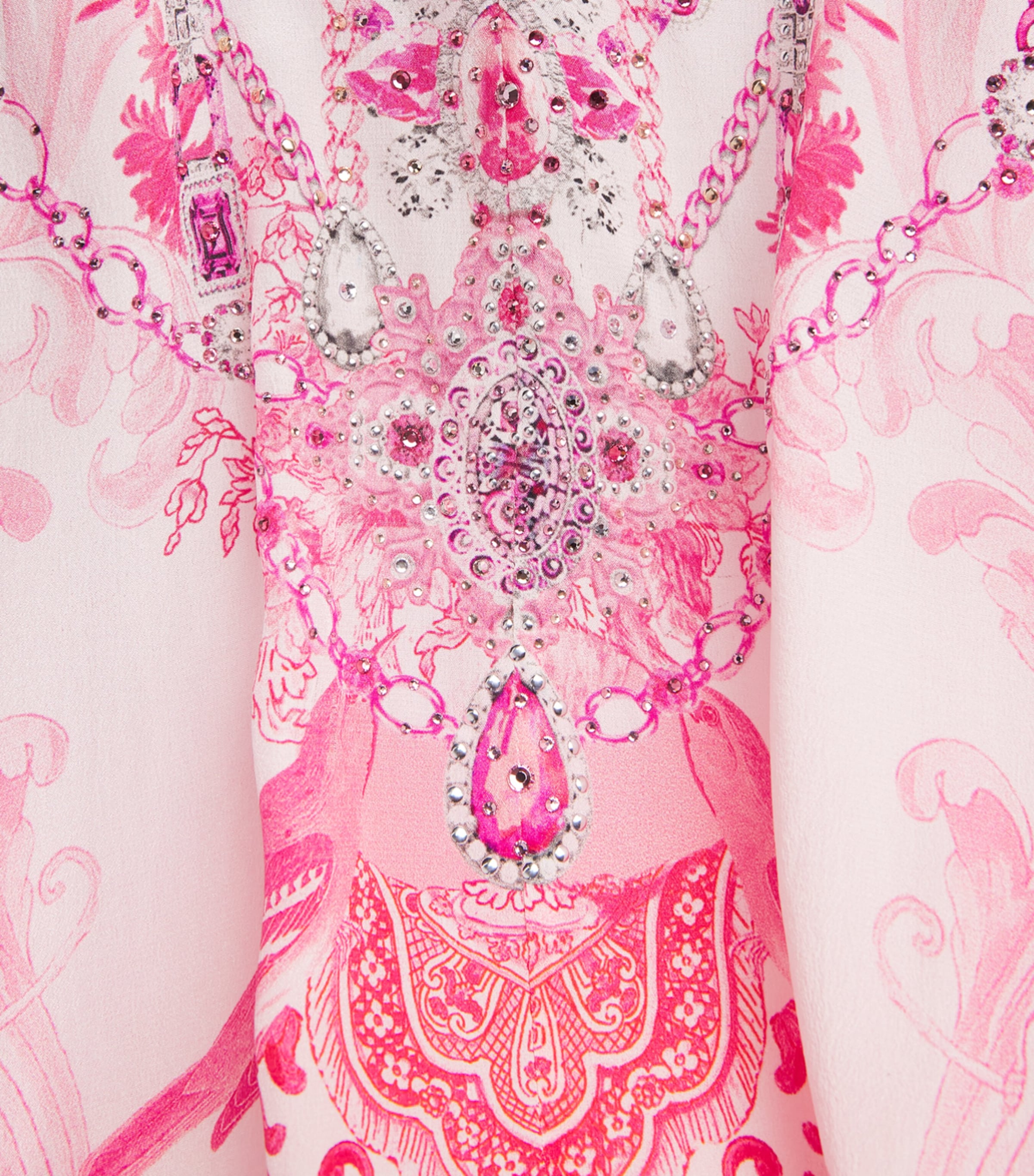 Camilla Womens Silk Embellished Mini Kaftan Livin La Vida Rosa Image 6