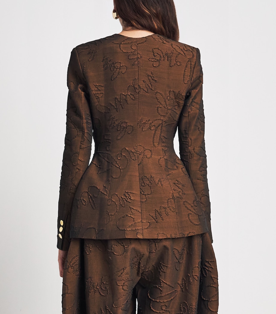 Christie Brown Brown Appliqué Button-Up Blazer | Harrods UK