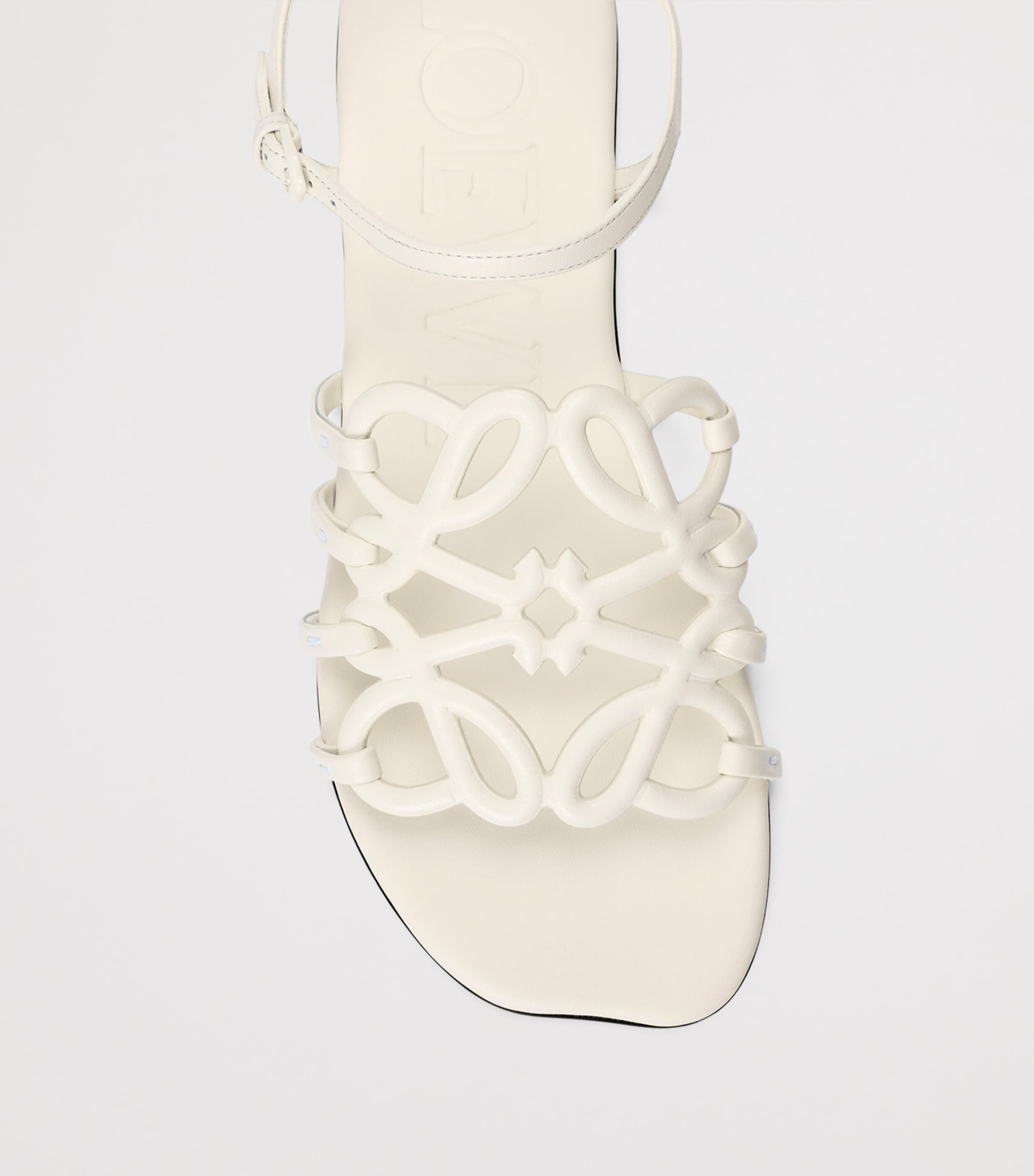LOEWE x Paula's Ibiza Leather Petal Anagram Sandals White Image 4
