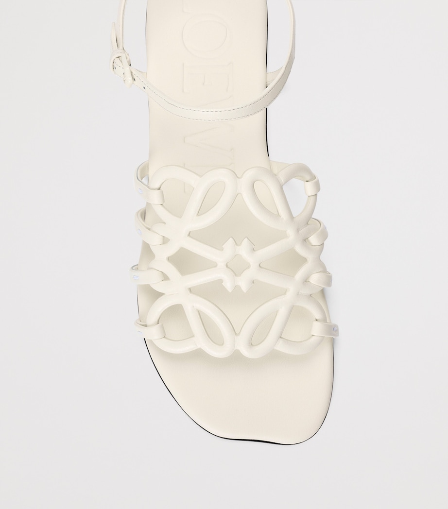 LOEWE x Paula's Ibiza Leather Petal Anagram Sandals White Image 4