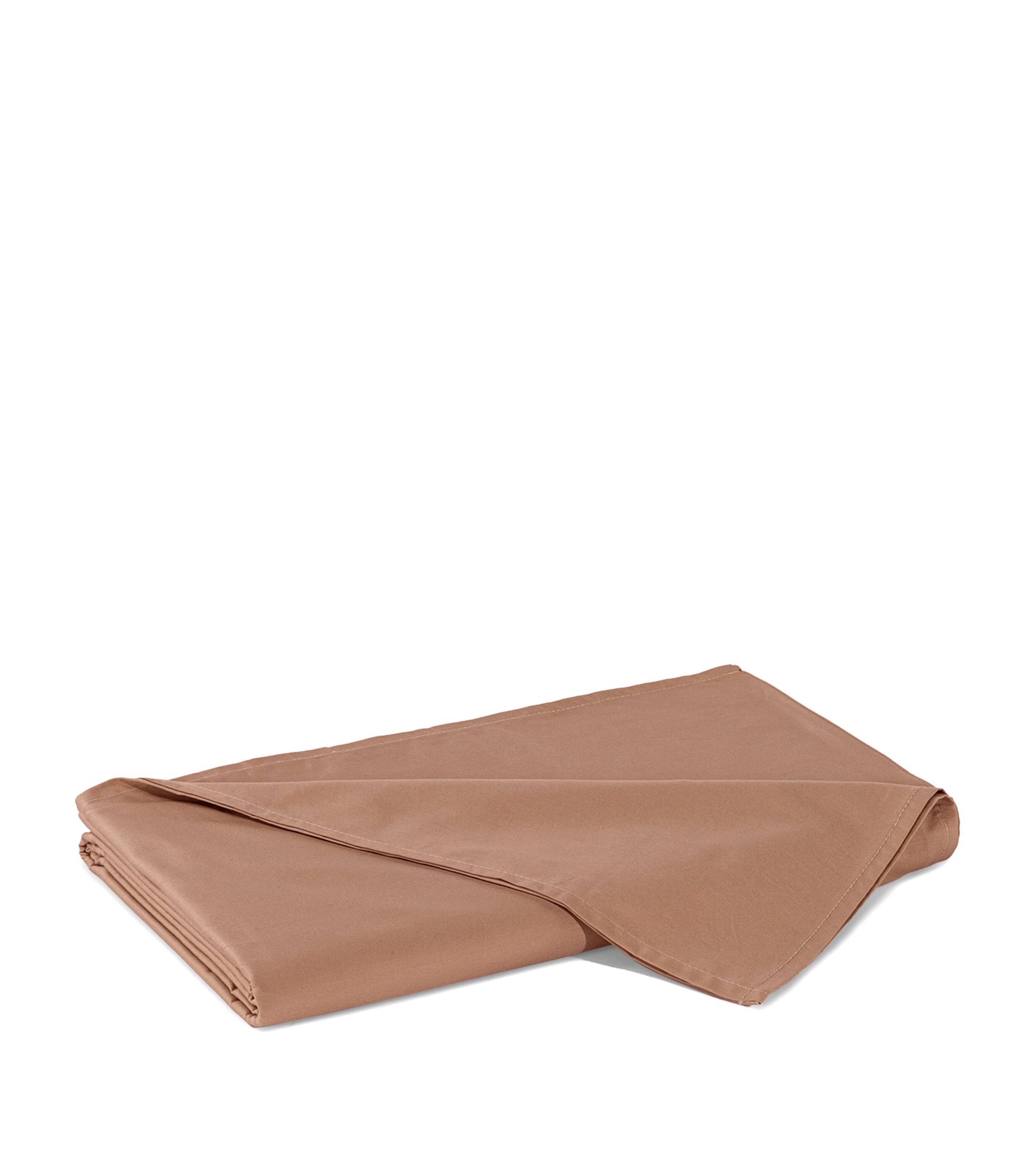 Hamam Organic Cotton Sateen Core Super King Flat Sheet (270cm x 310cm) Caramel Image 1
