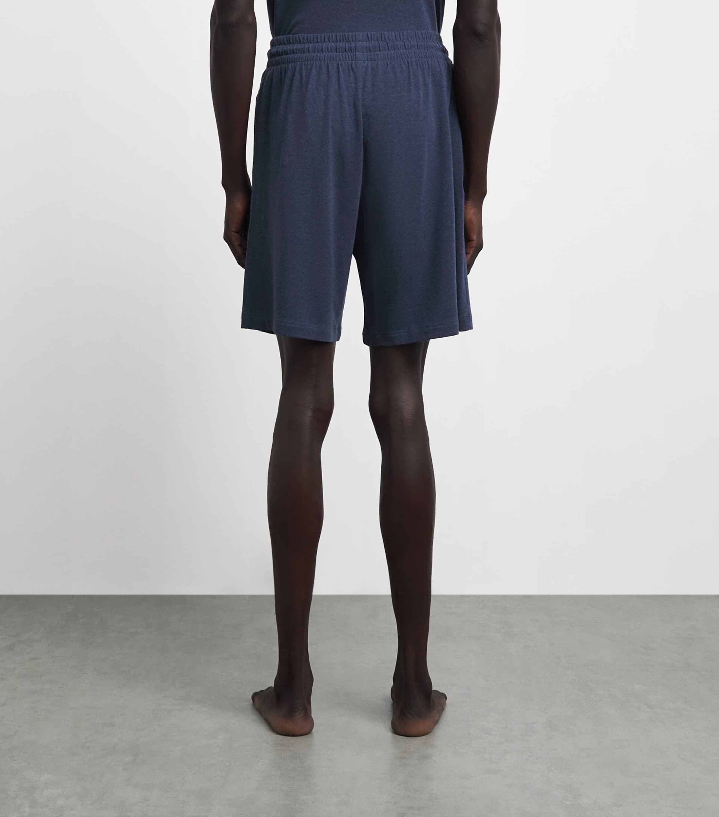 Zimmerli Mens Soft Lounge Pyjama Shorts Blue Melange Image 5