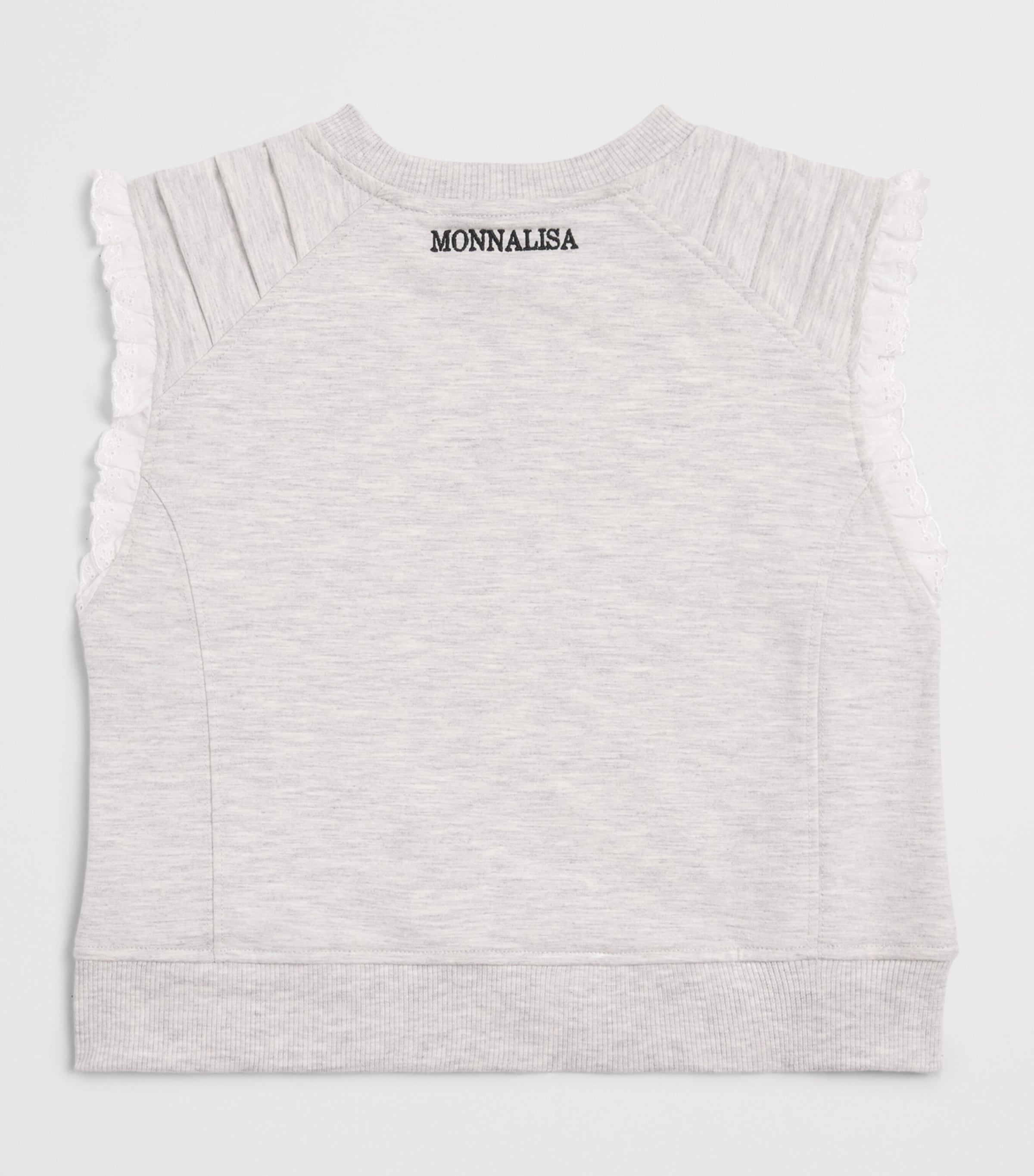 Monnalisa Stretch-Cotton Sleeveless Top (2-12 Years) Grey Image 2