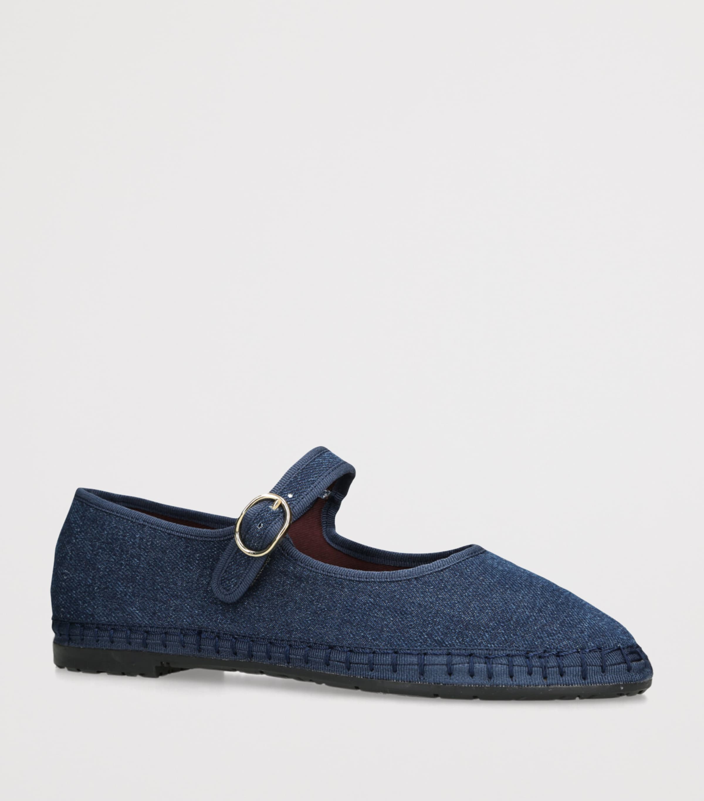 Flabelus Womens Denim Rostova Ballet Flats Blue/dark Image 3