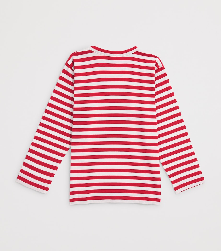 Comme Des Garçons Cotton Stripe Heart Logo T-Shirt (2-6 Years) Image 2