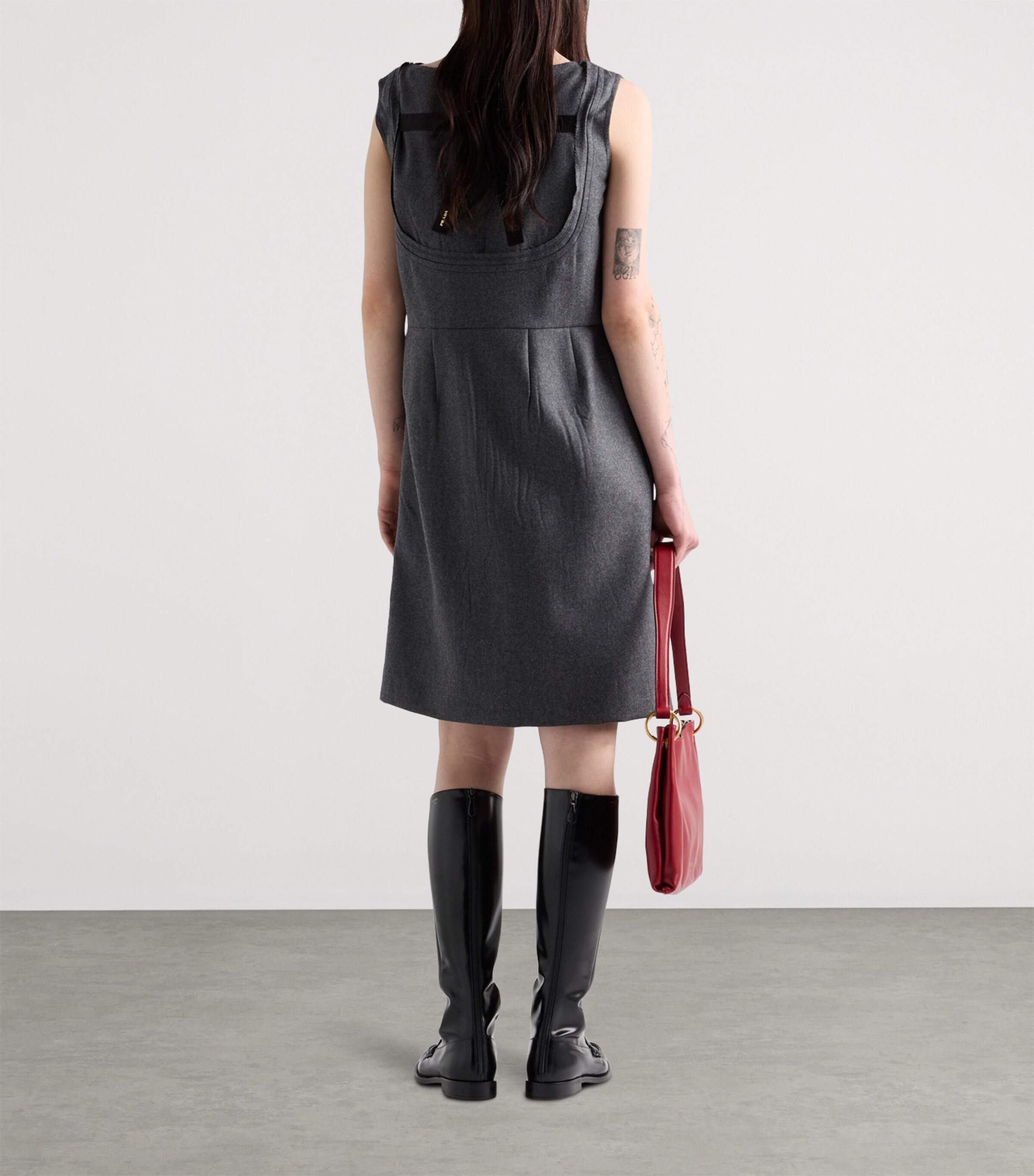 Wool Sleeveless Mini Dress F0480 Image 5