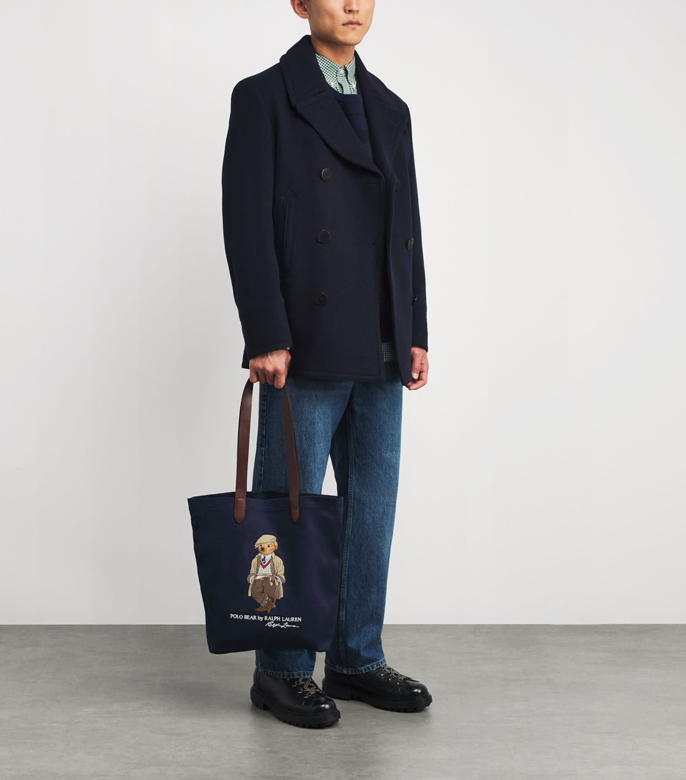 Wool-Blend Melton Peacoat NAVY Image 2