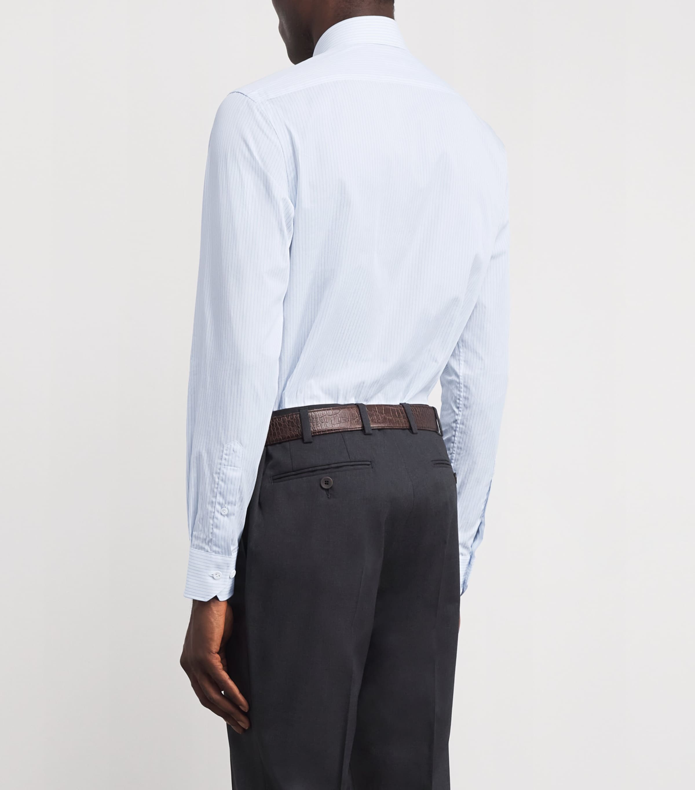 Cotton Stripe Shirt 03 LIGHT BLUE Image 4