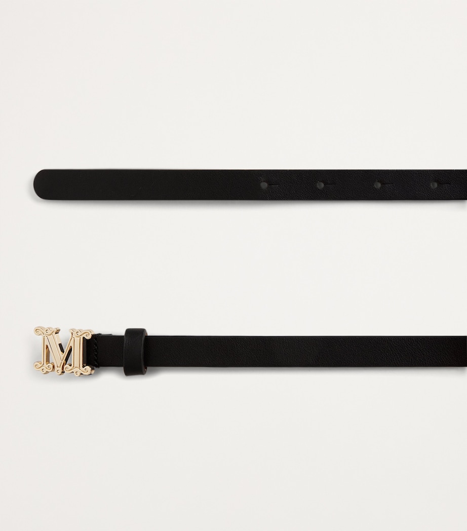 Leather Monogram Belt BLACK Image 3