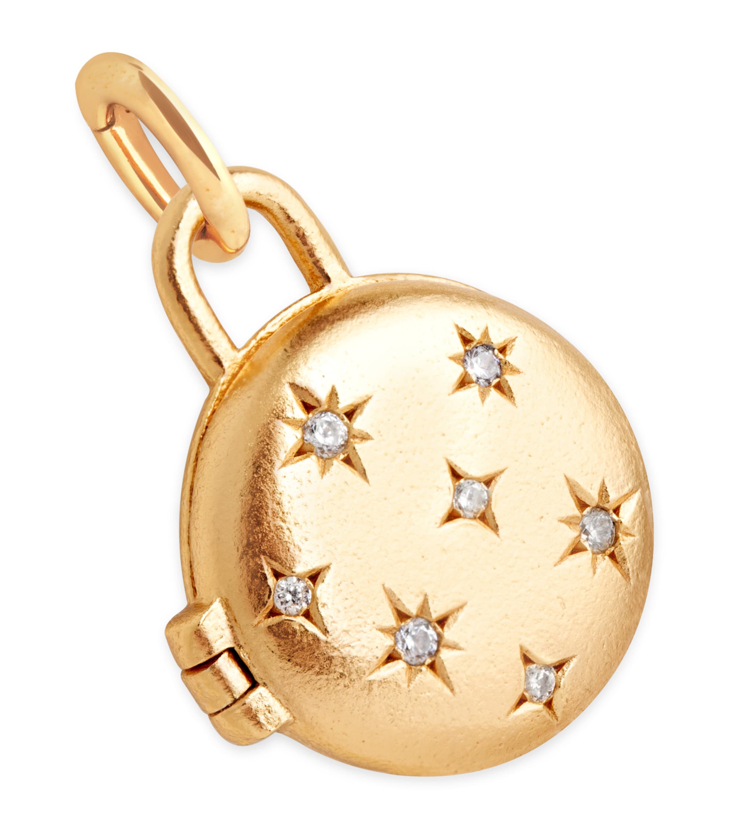Astrid & Miyu Gold-plated Sterling Silver And Cubic Zirconia Cosmic Locket Talisman Charm In Gold