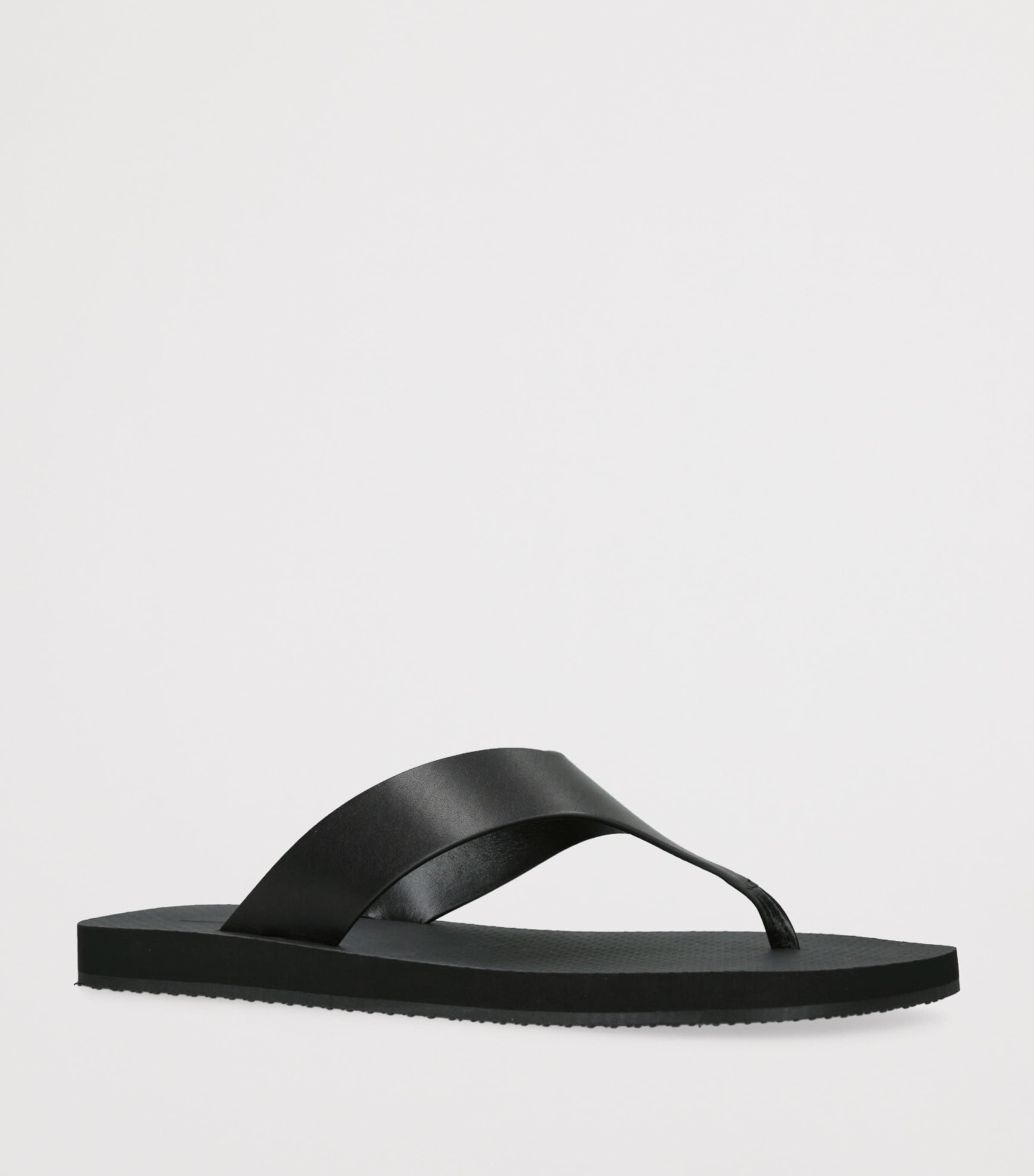 The Row Dune Classic Ginza Leather Flip Flops Black Image 3