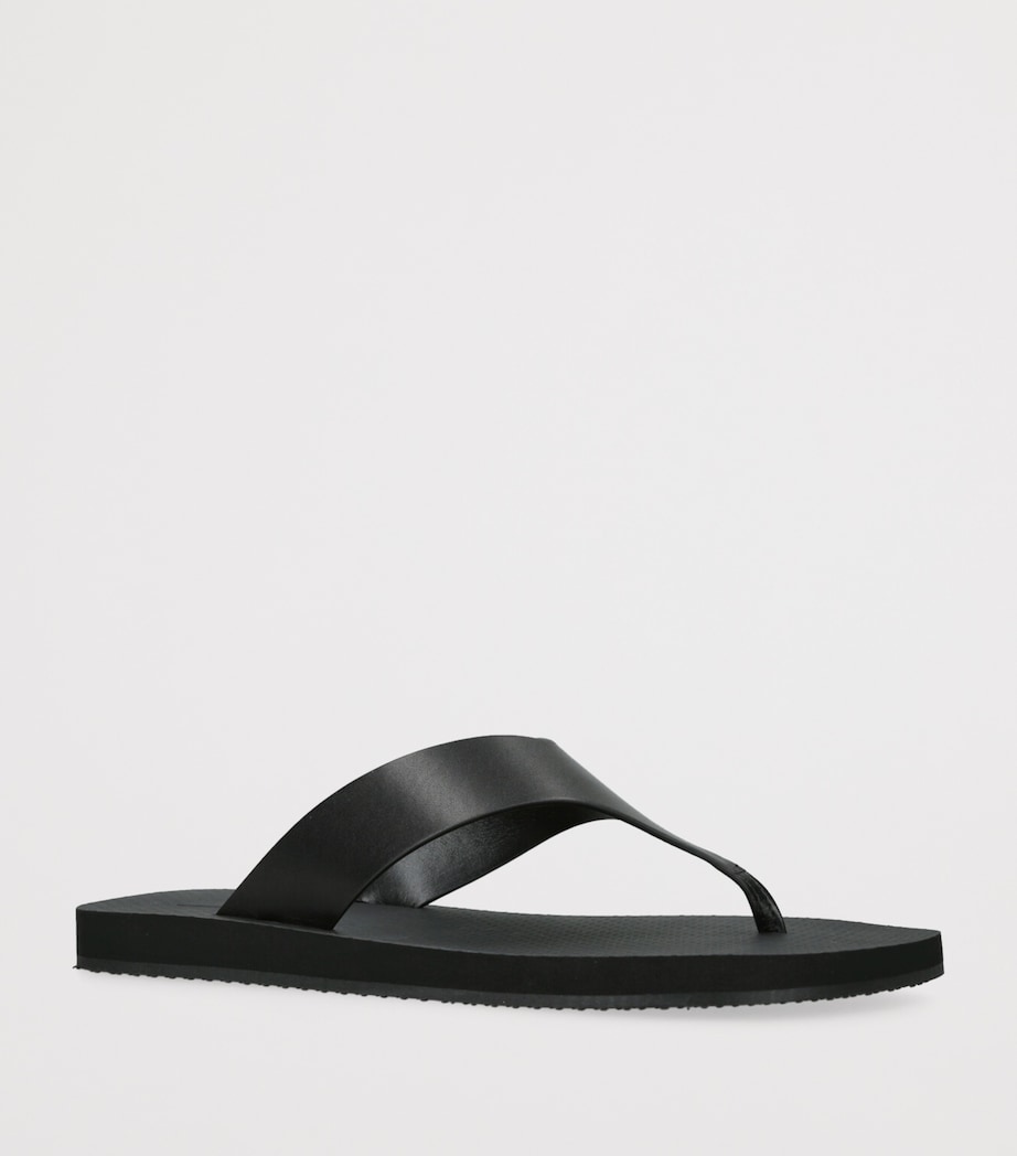 The Row Dune Classic Ginza Leather Flip Flops Black Image 3