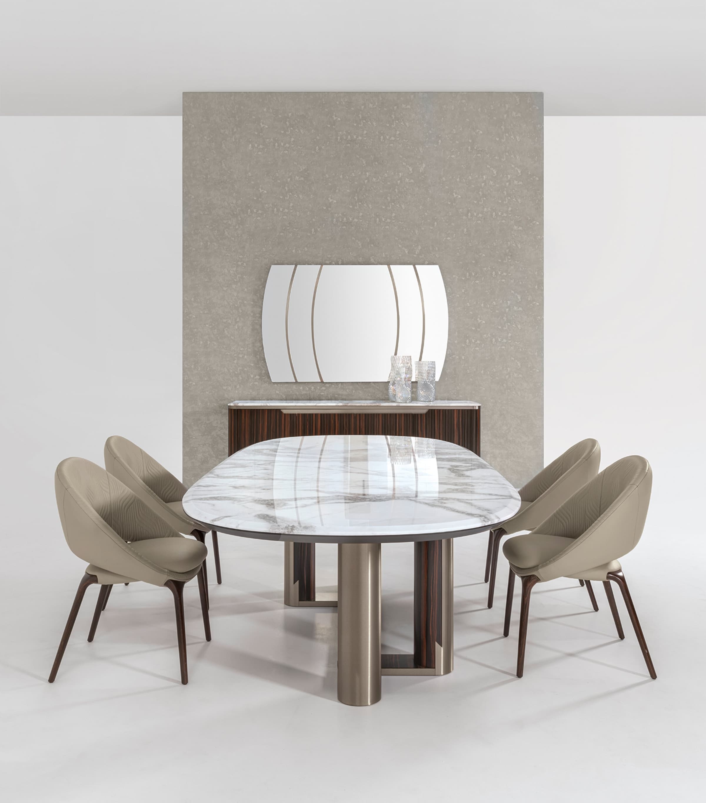 Luxor Boat Shaped Oval Table WHITE Image 2