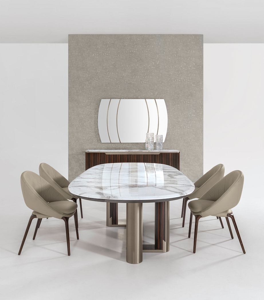 Luxor Boat Shaped Oval Table WHITE Image 2