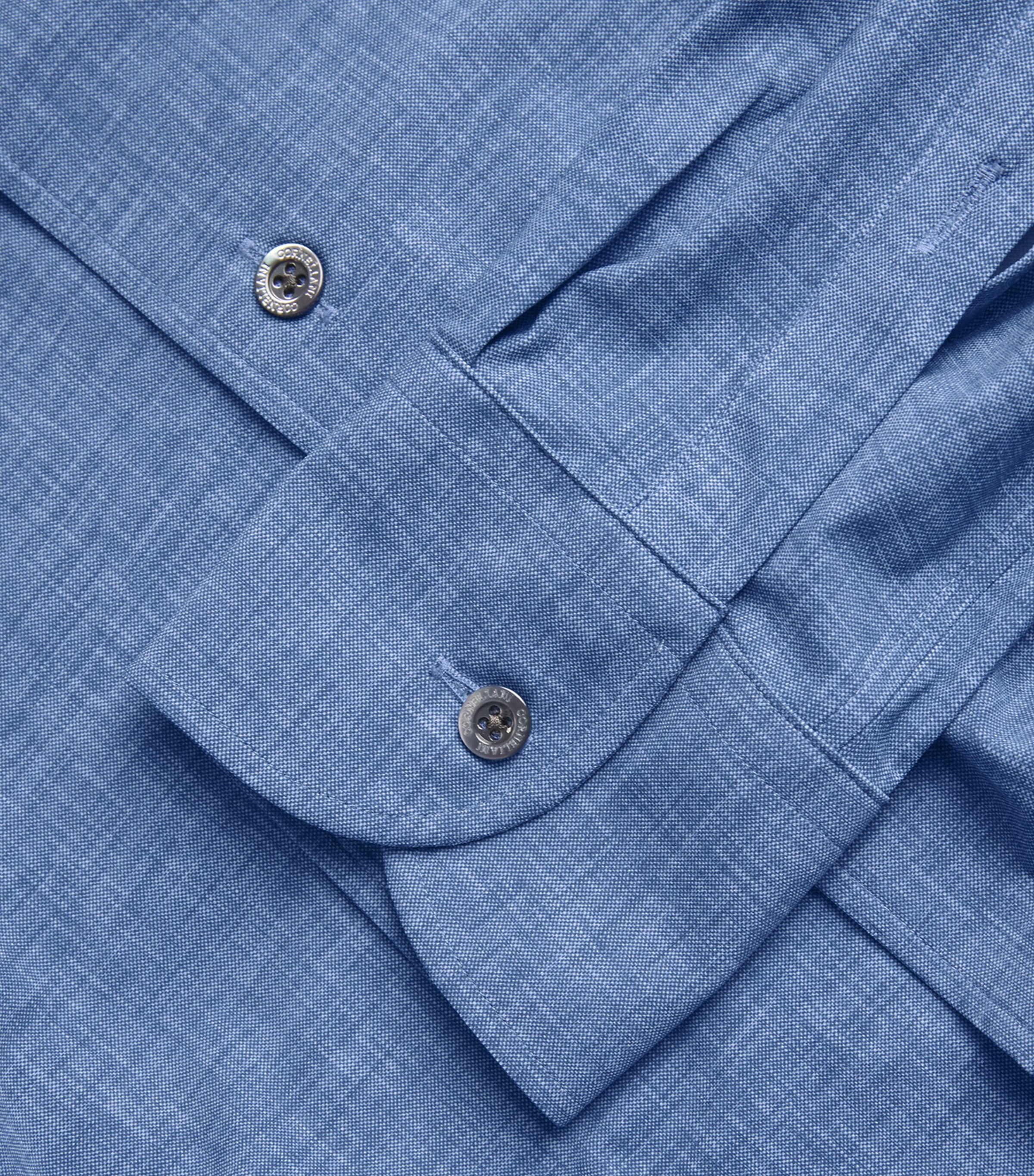 Corneliani Mens Textured Weave Shirt Drk Ceruol Brigh Image 5