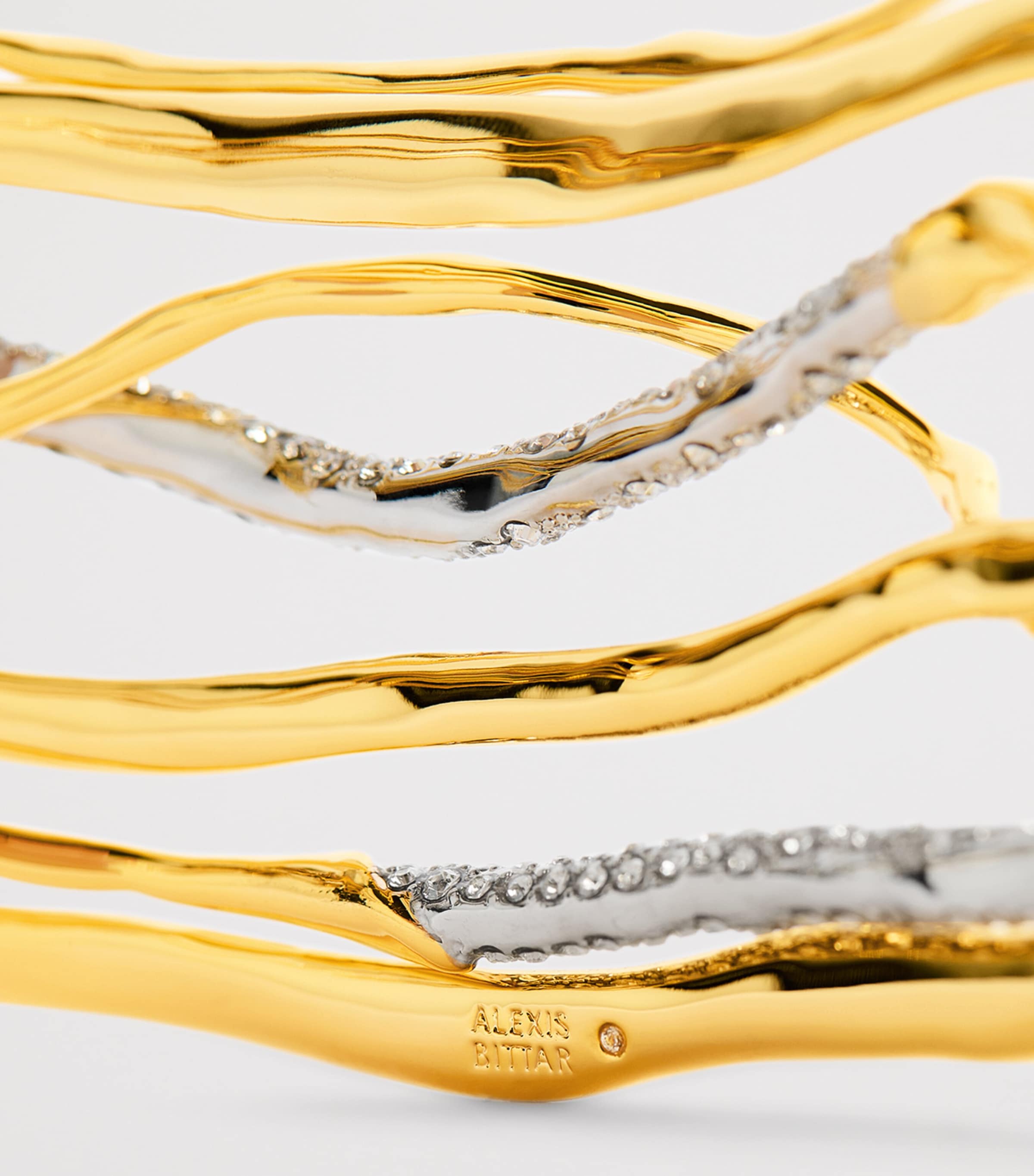 Alexis Bittar Gold-Plated Solanales Crystal Woven Necklace Gold Image 5