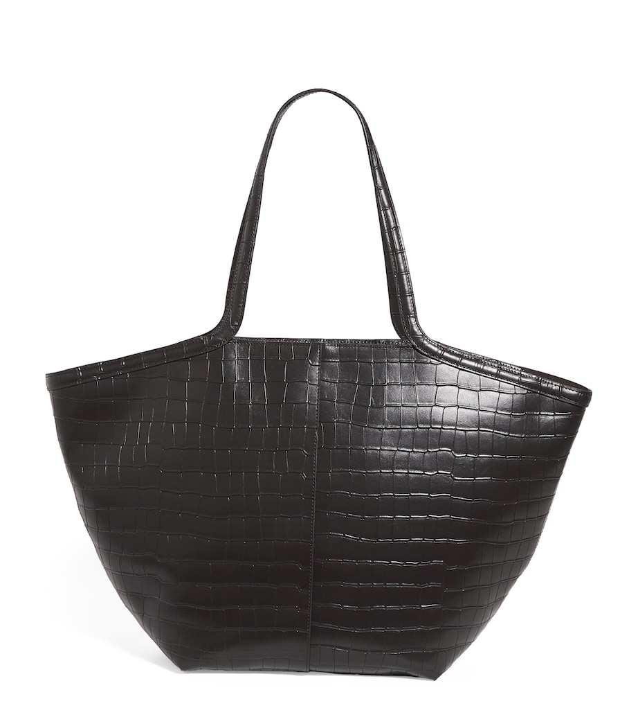 Large Leather Juniper Tote Bag CHOCOLATE CROC Image 1