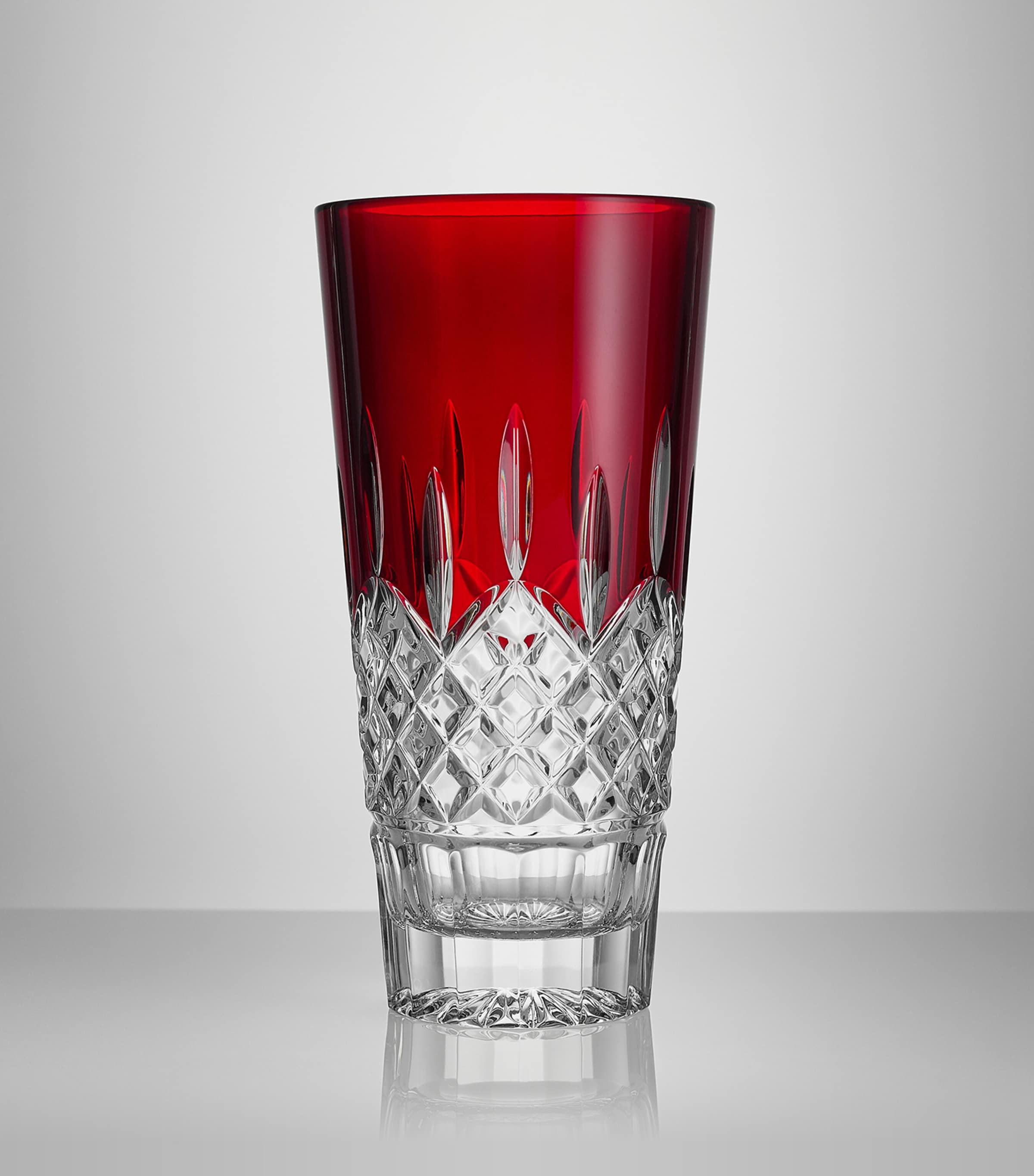 Crystal Lismore Red Vase (25cm) RED Image 3
