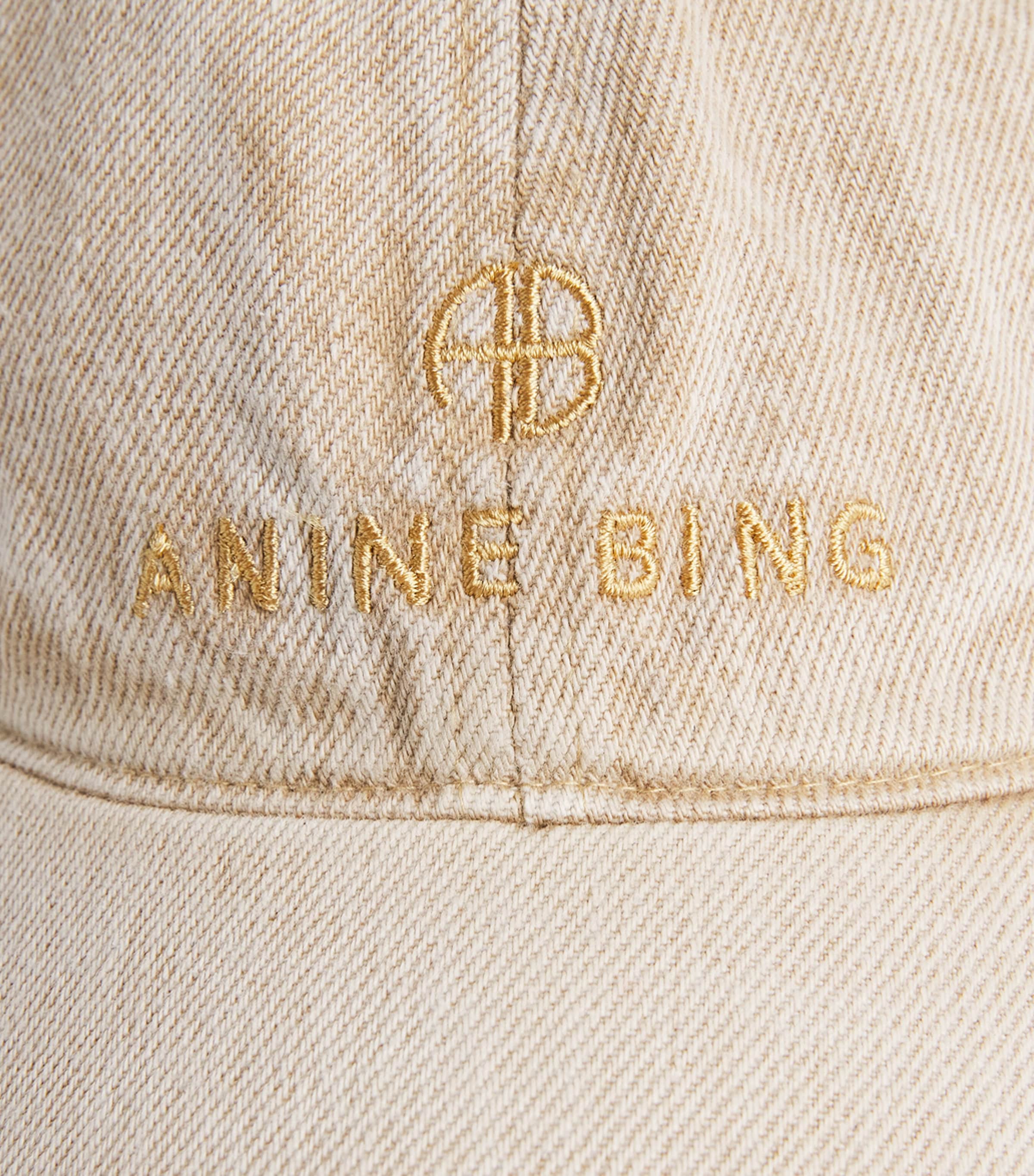 ANINE BING Denim Jeremy Logo Baseball Cap Yellow Image 4