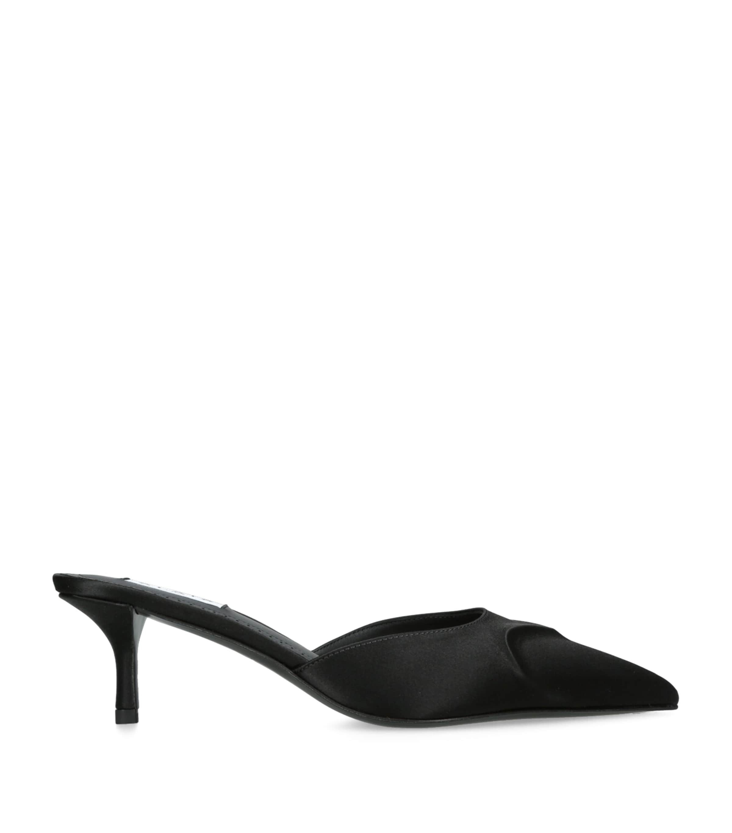 Alaïa Satin Heeled Mules 55 In Black
