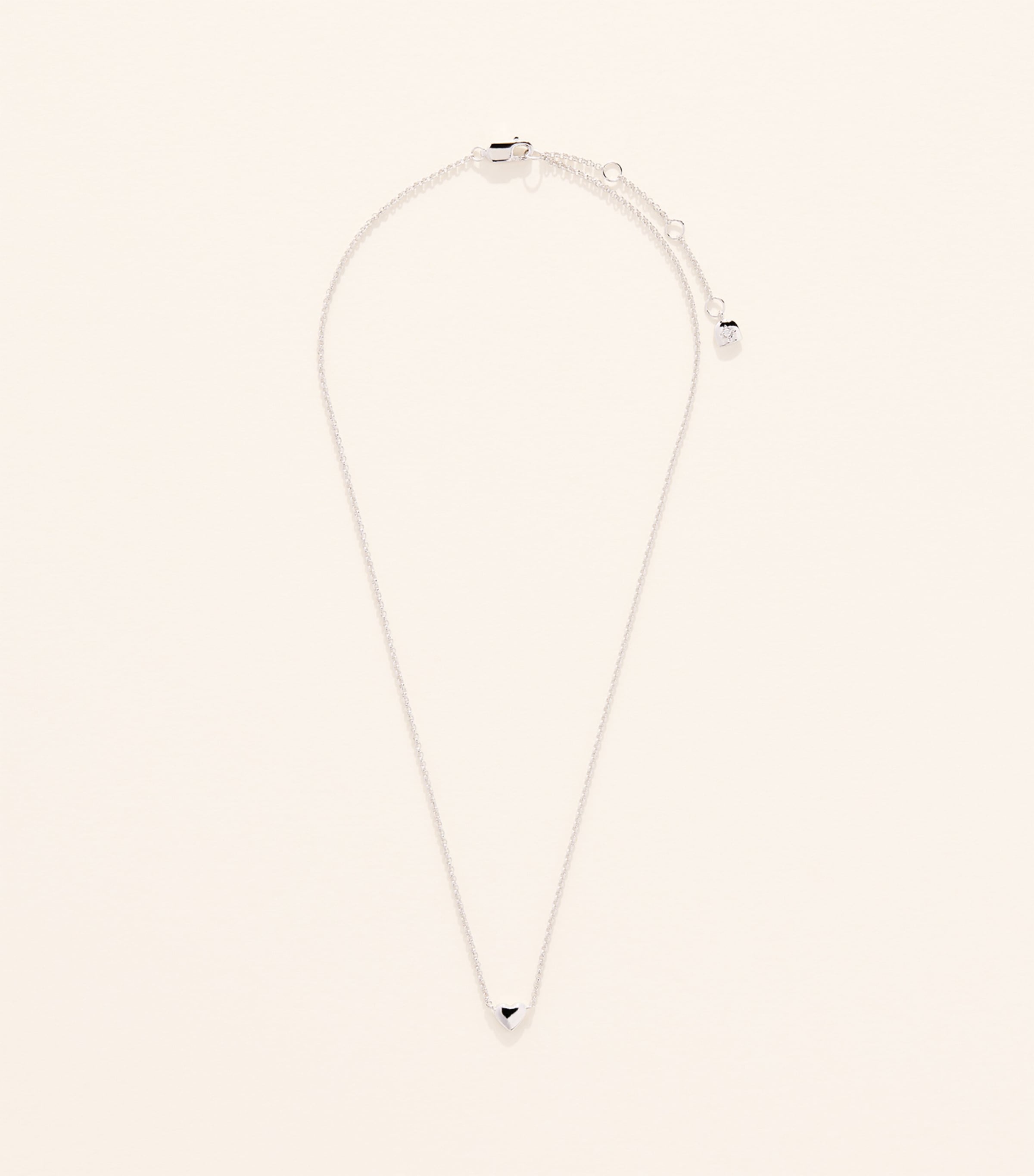 Astrid & Miyu Recycled Sterling Silver Heart Necklace Silver Image 3