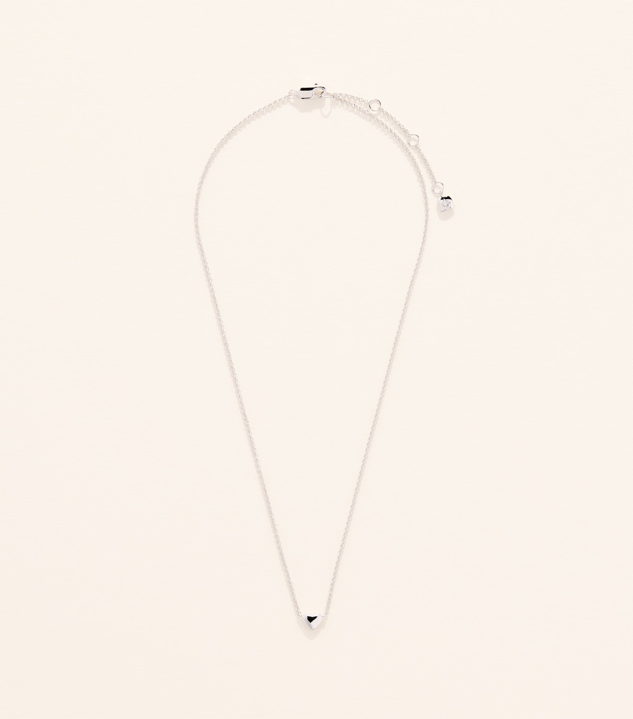 Astrid & Miyu Recycled Sterling Silver Heart Necklace Silver Image 3
