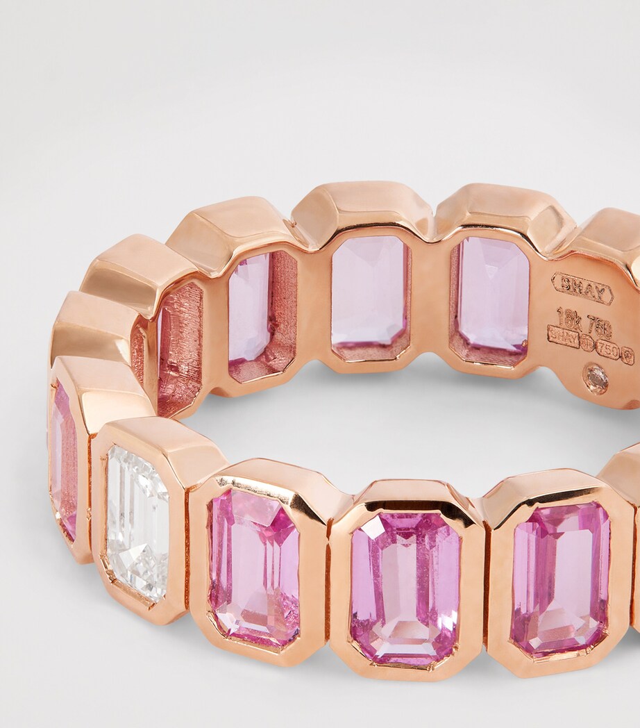 Rose Gold, Diamond and Sapphire Eternity Ring ROSE GOLD Image 5