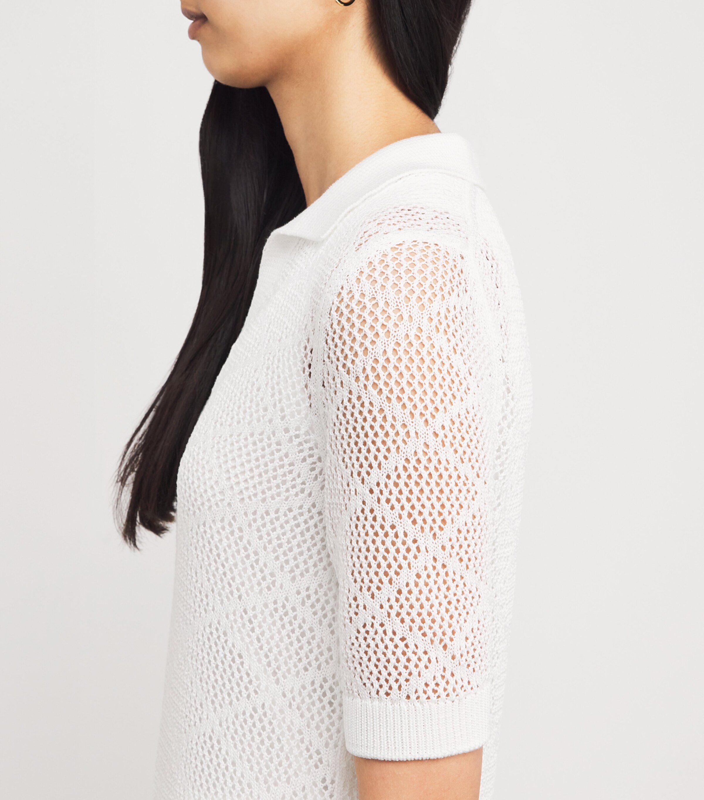 Eleventy Cotton Crochet Polo Shirt | Harrods US