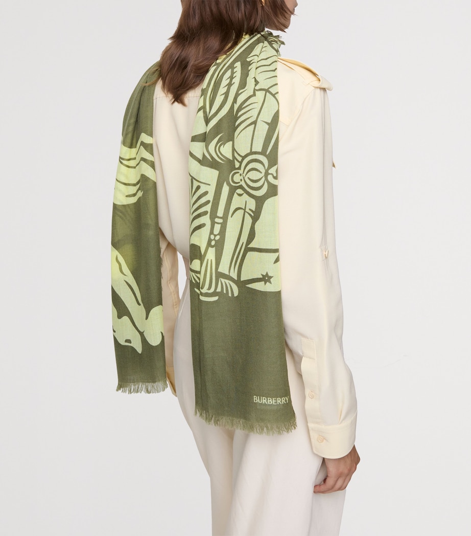 Wool Wide EKD Scarf PEA GREEN Image 3