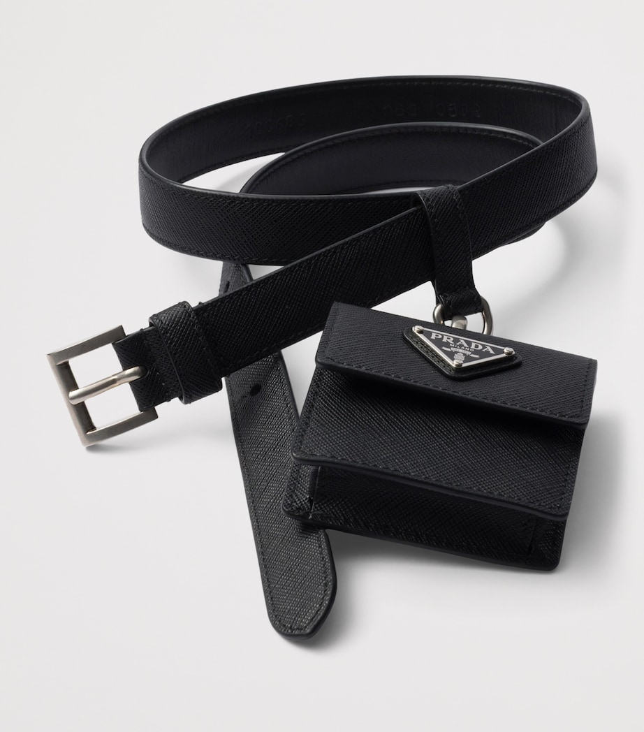 Saffiano Leather Belt with Pouch F0632 Image 3
