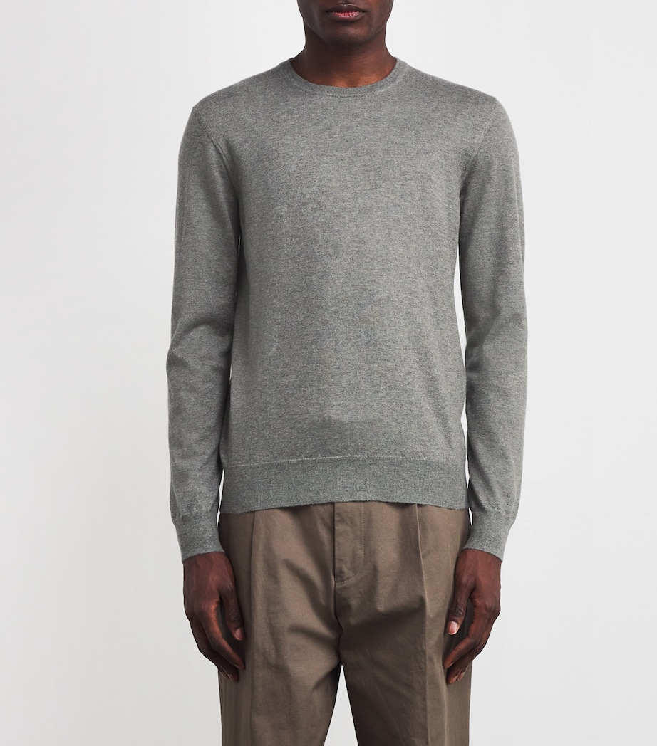Cashmere Crew-Neck Sweater CLS LT GREY HEATHER Image 3